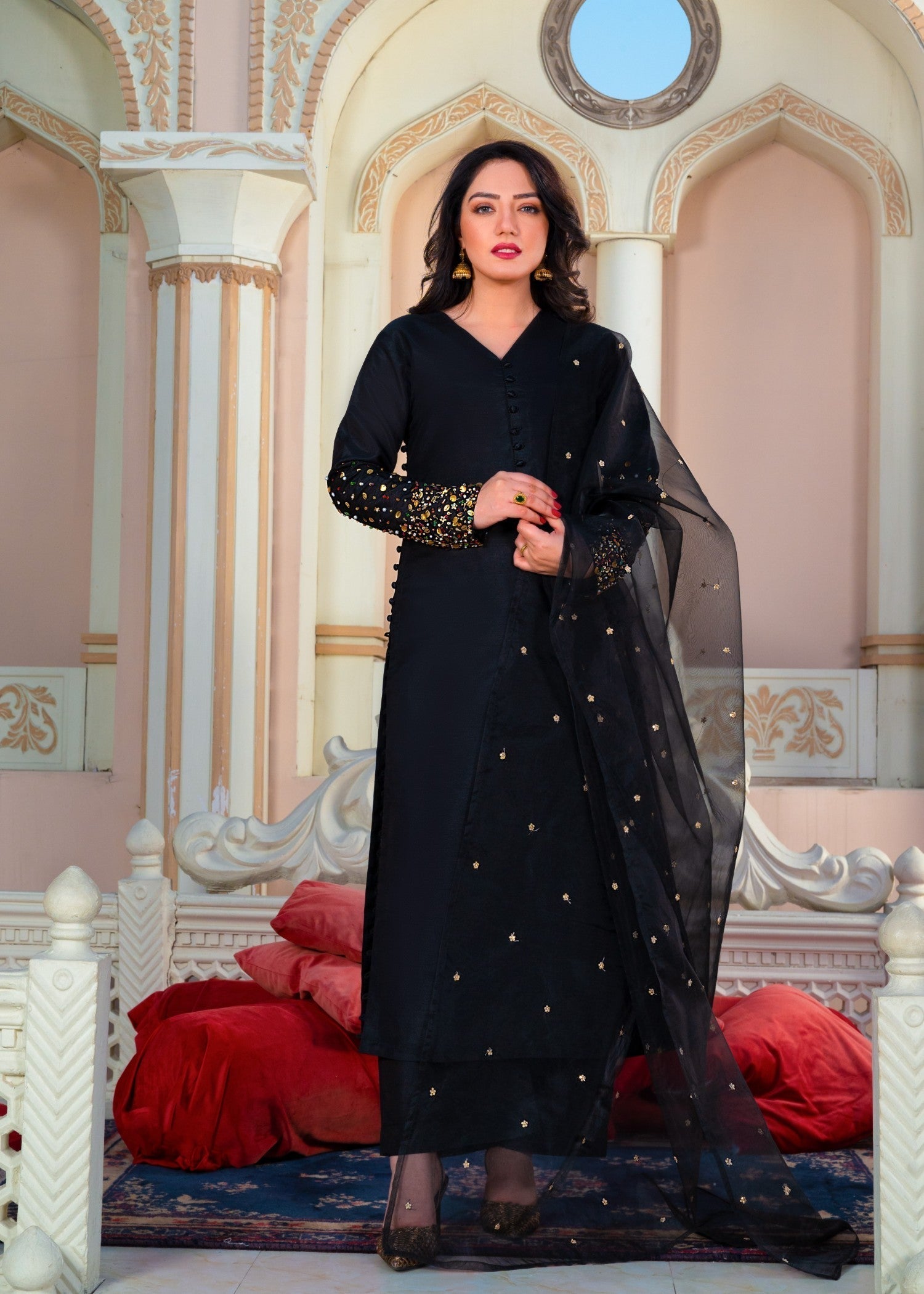 Alyssa Black Rawsilk suit ALL207 Women 3pcs