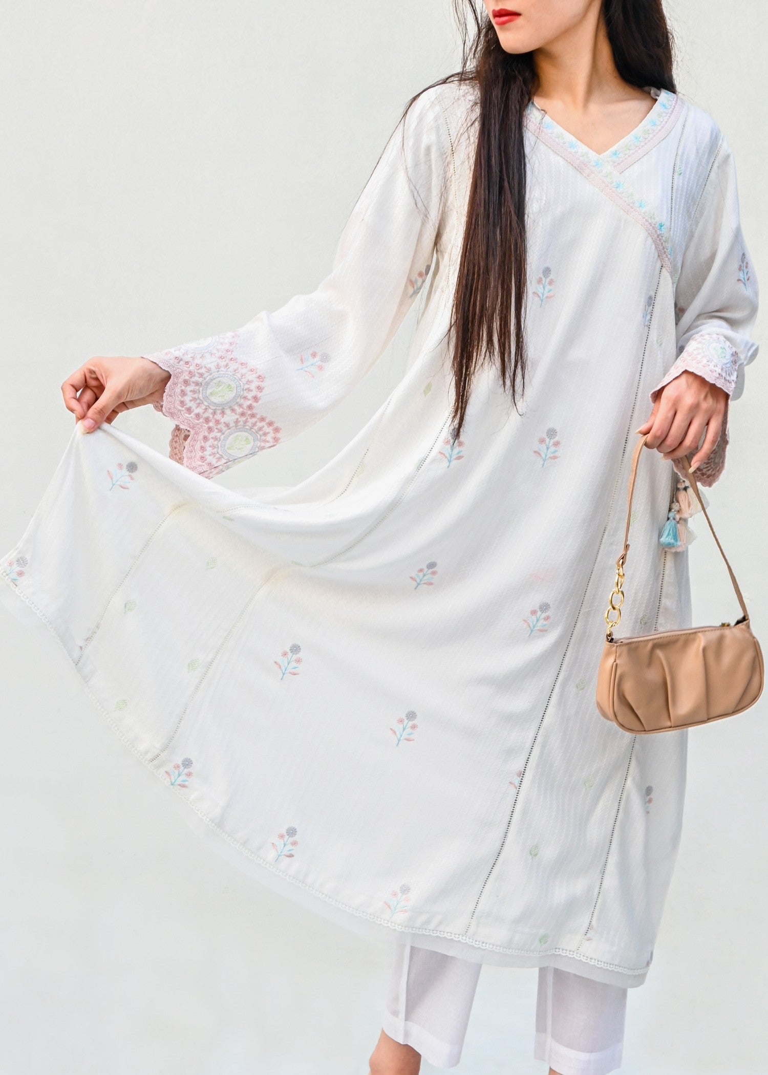 Musani Embroidered Summer Linen White (Pret) Women 2pcs