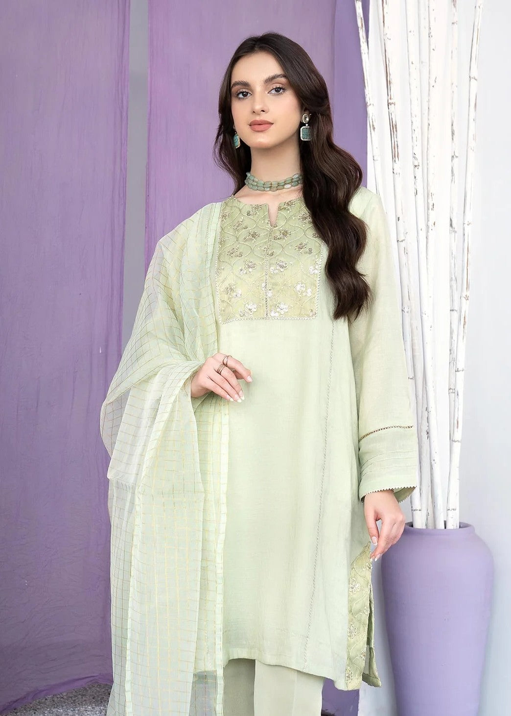 Eraj Hussain Glitters Charm Mint Women 3pcs