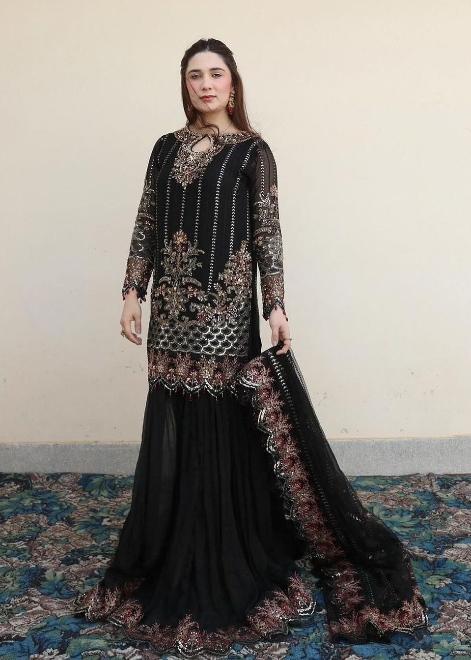 Suits By Sadia Merium black Women 3pcs