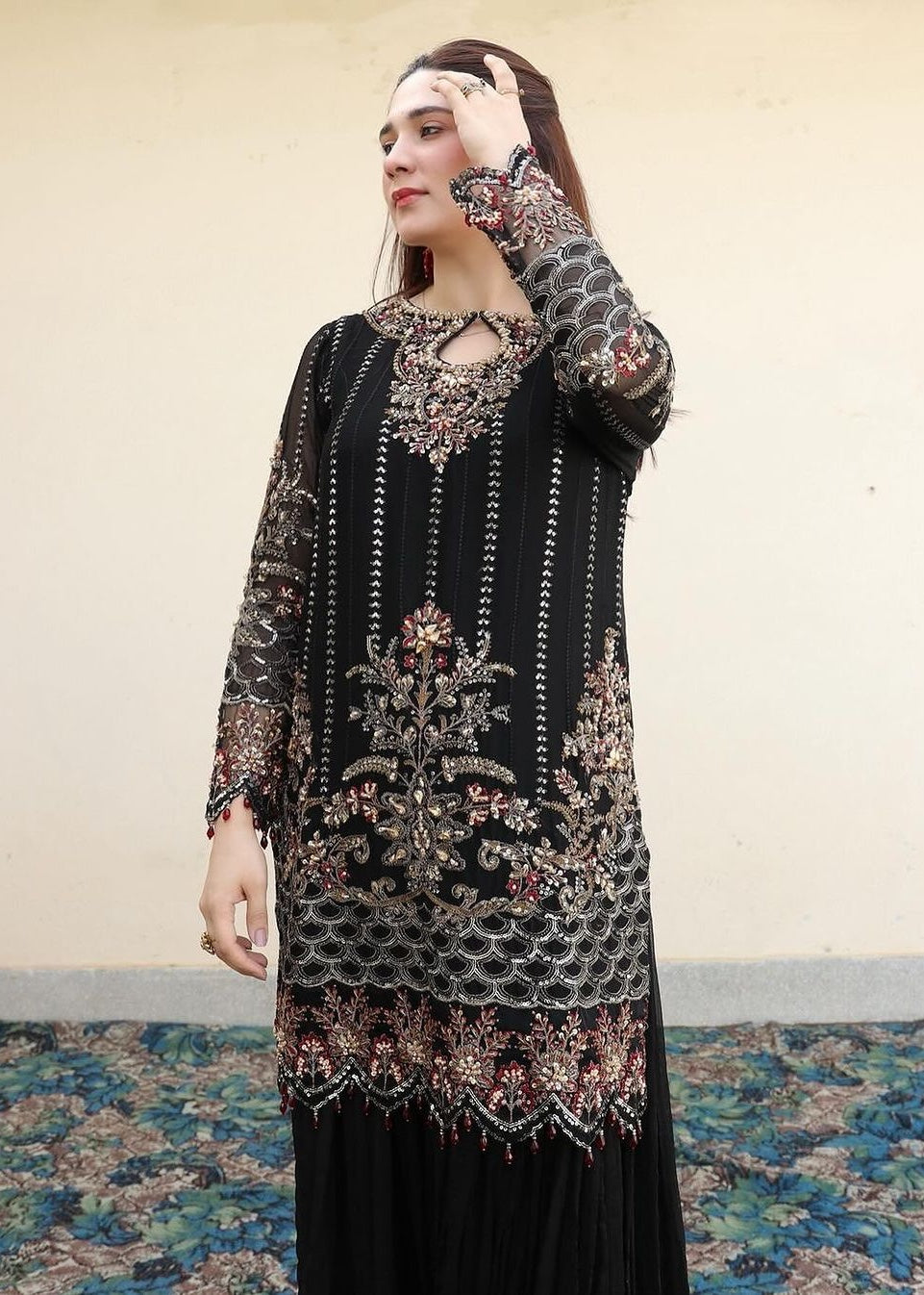 Suits By Sadia Merium black Women 3pcs