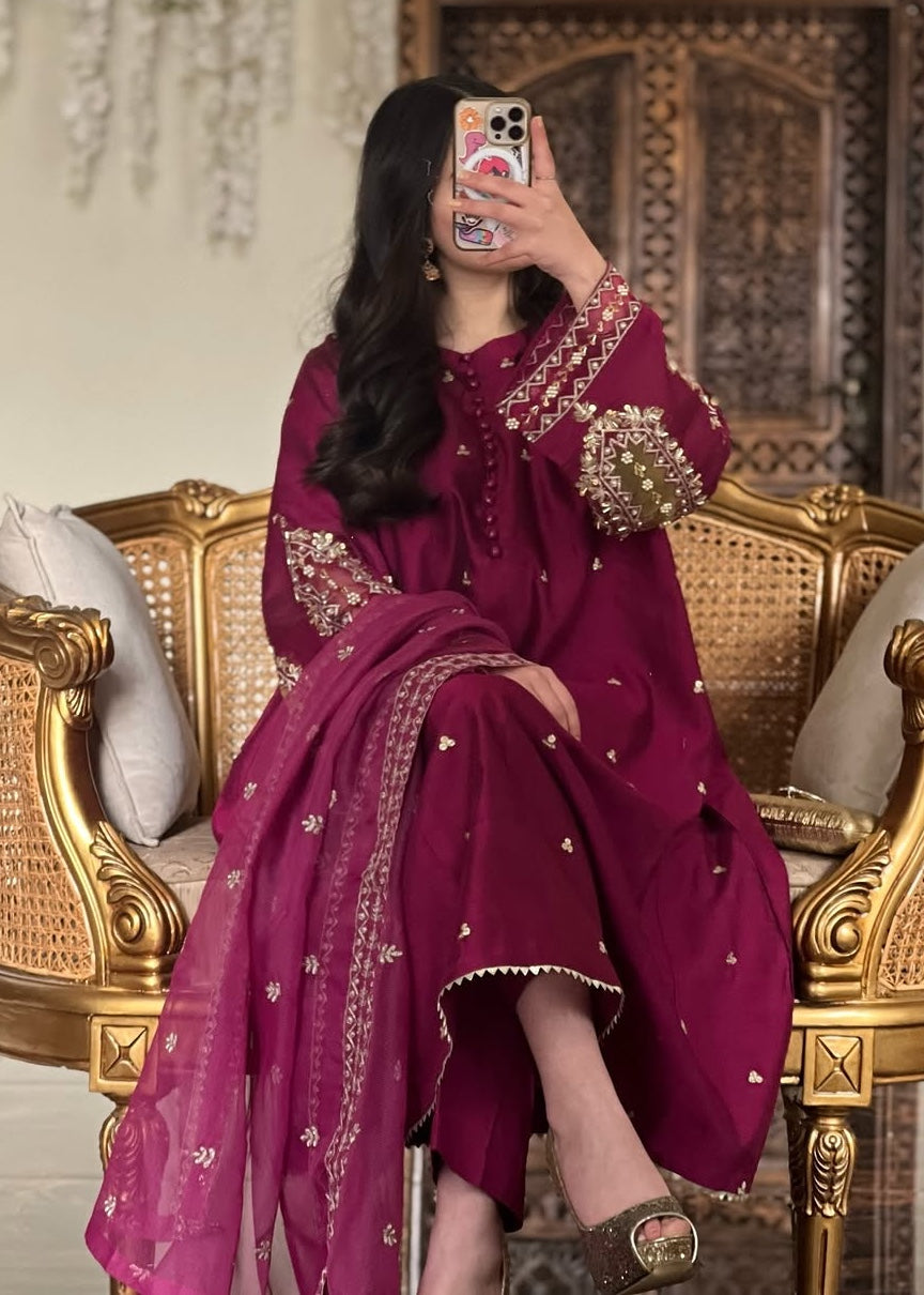 Suits By Sadia Cotton pishwas falsa Women 3pcs