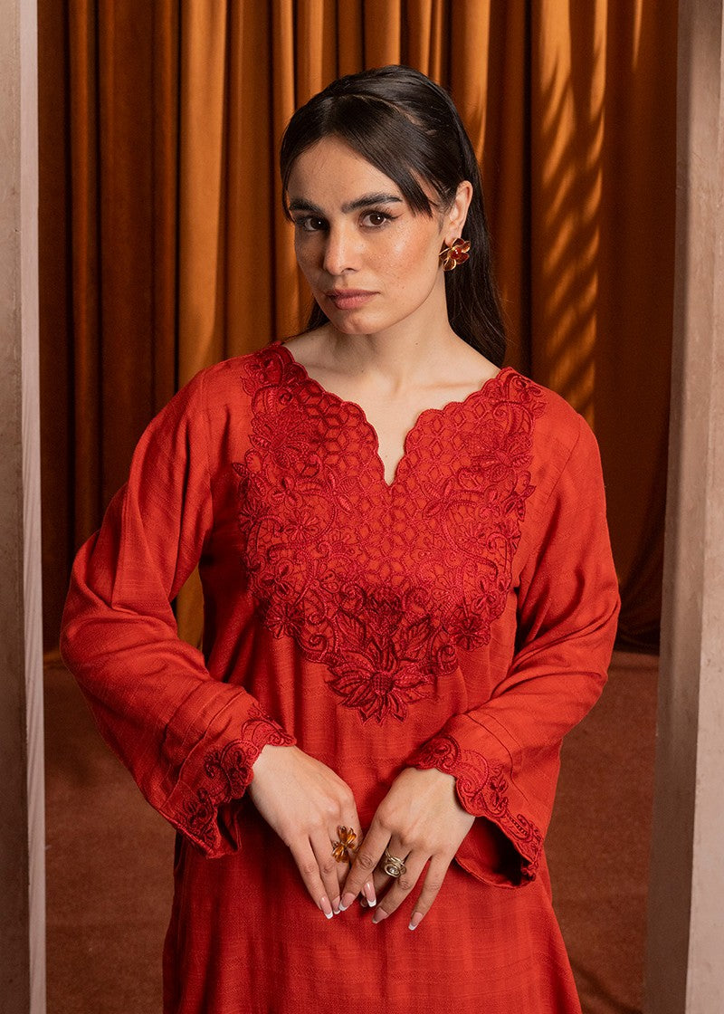 Kross Kulture Embroidered Self Textured Shirt KE 01446 S Women 1pcs