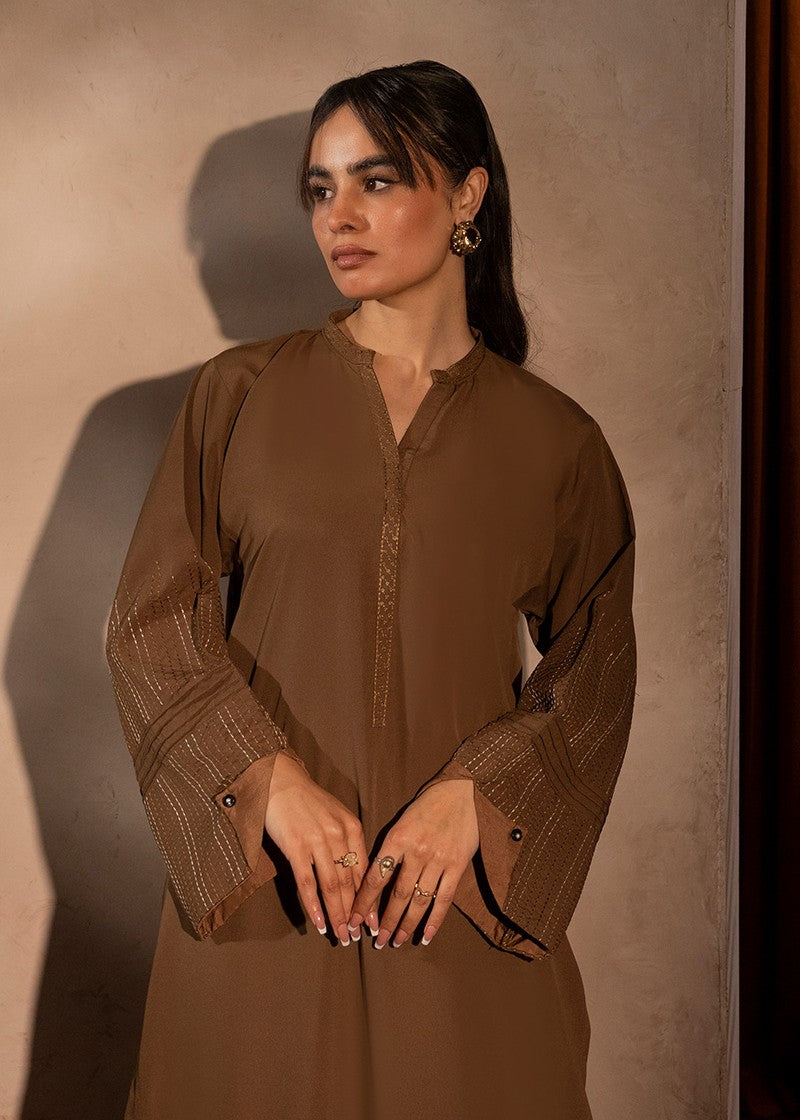 Kross Kulture Embroidered Crepe Solid Suit KE 01448 ST Women 2pcs