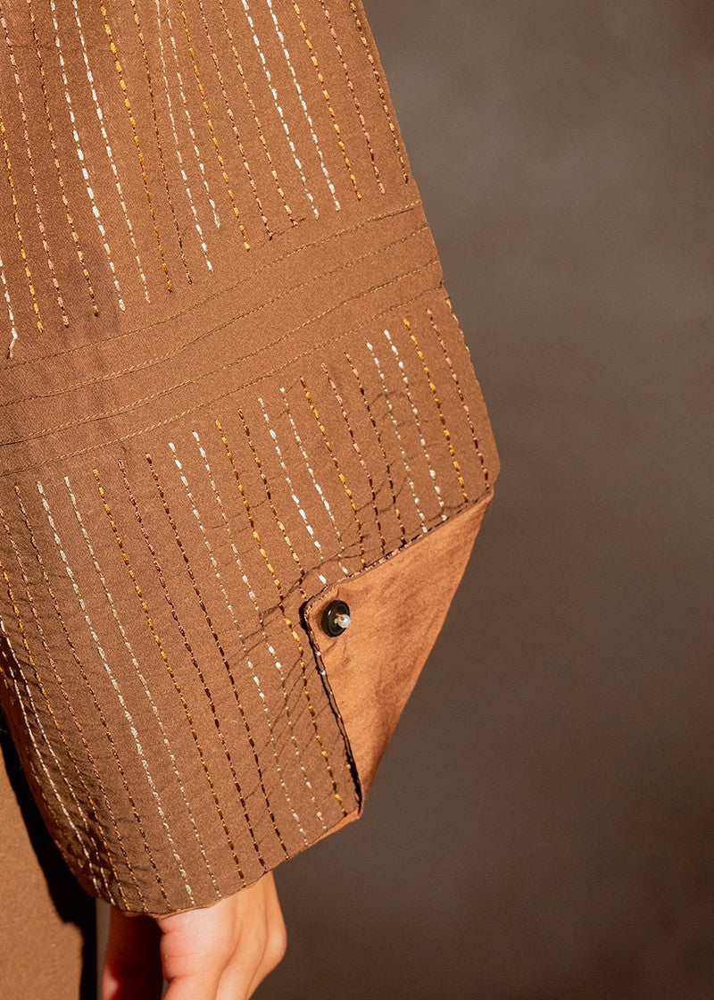 Kross Kulture Embroidered Crepe Solid Suit KE 01448 ST Women 2pcs