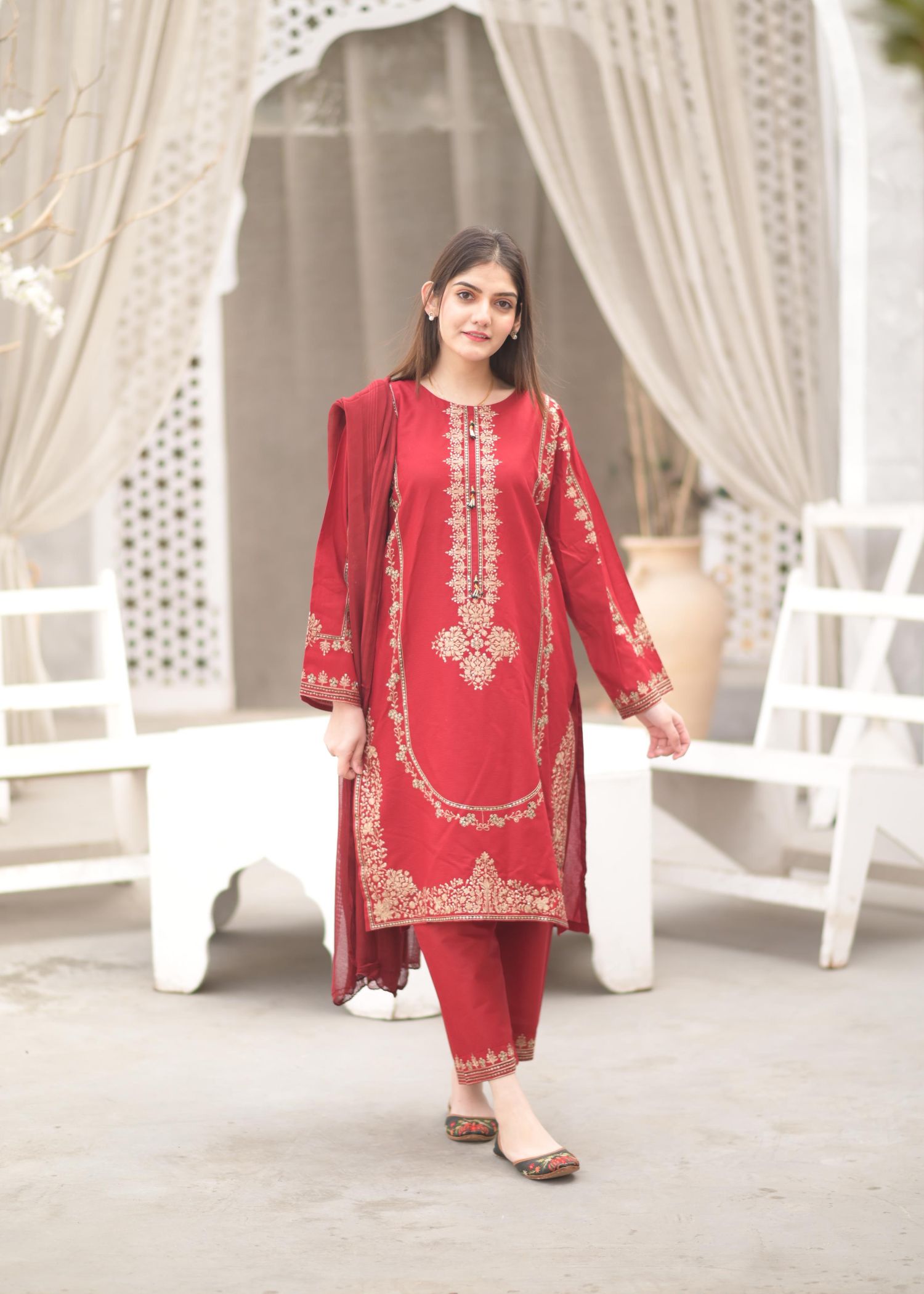 Rangoon Clothing Nazrana Maroon Women 3pcs