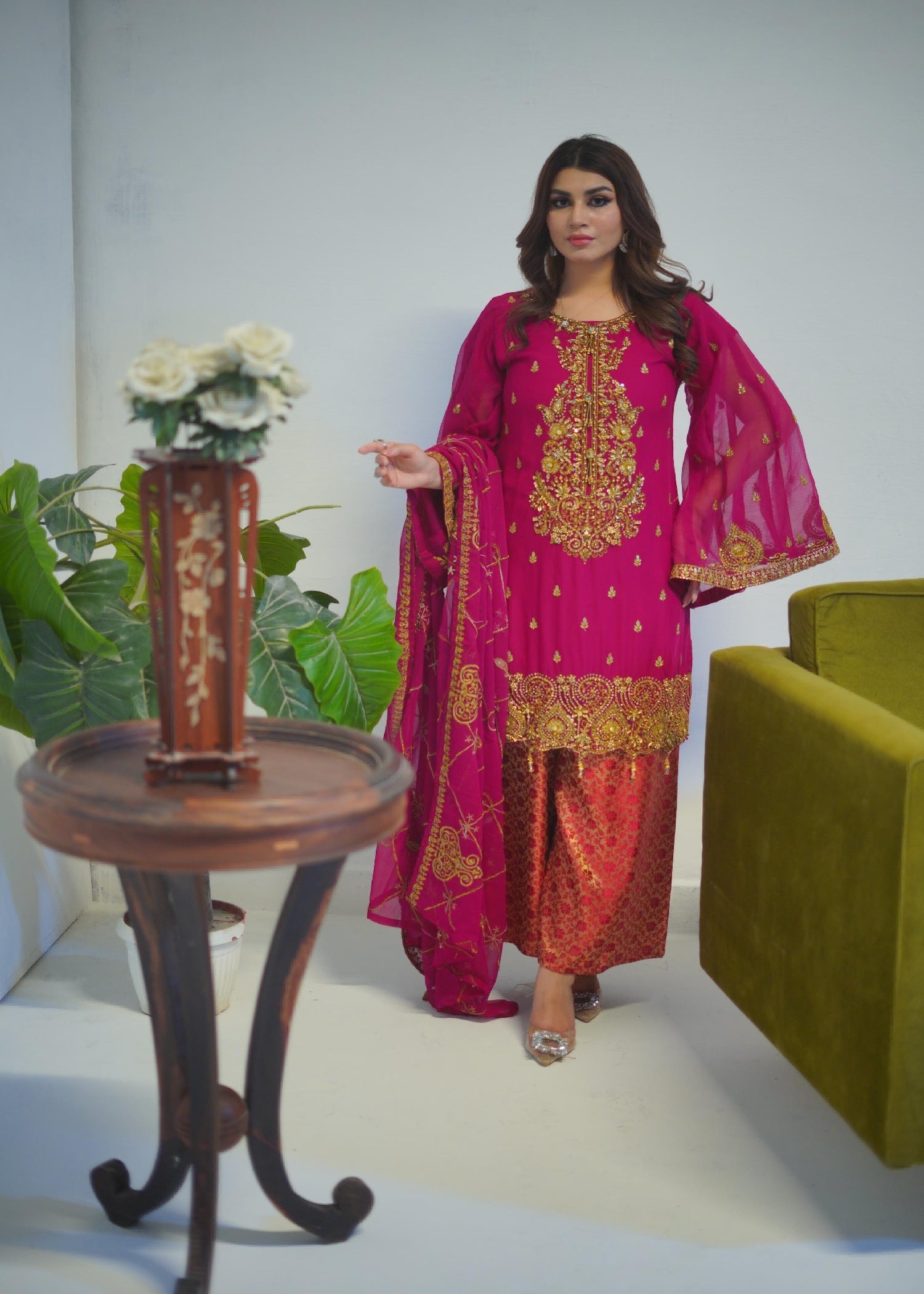 Rangoon Clothing Gulbahar Hotpink Women 3pcs