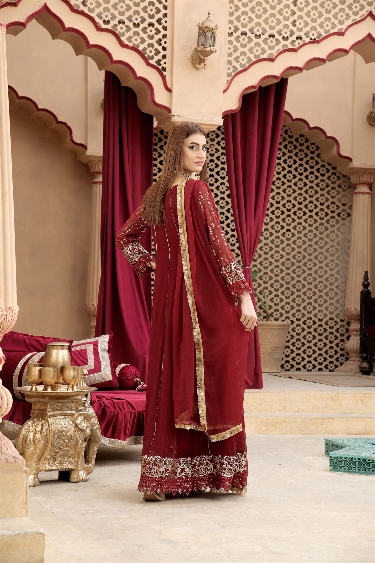 Manahils B 005 MEHROON Women 4pcs
