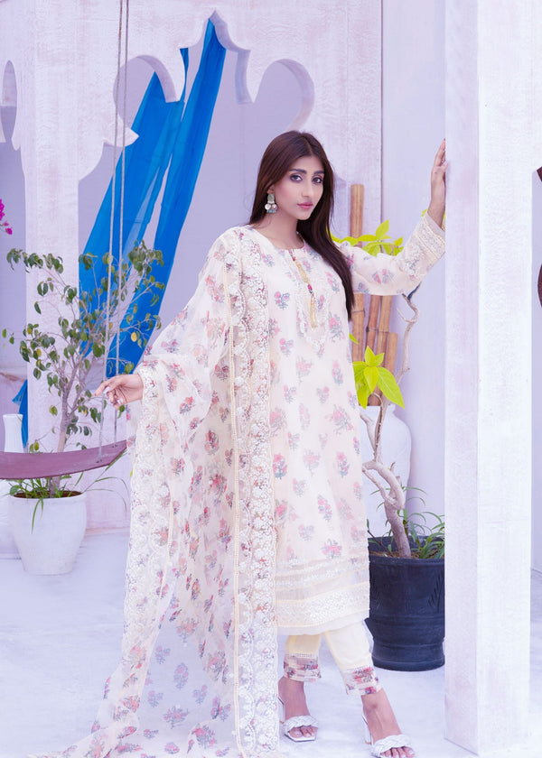 Alsiyab Floretta White Women 3pcs