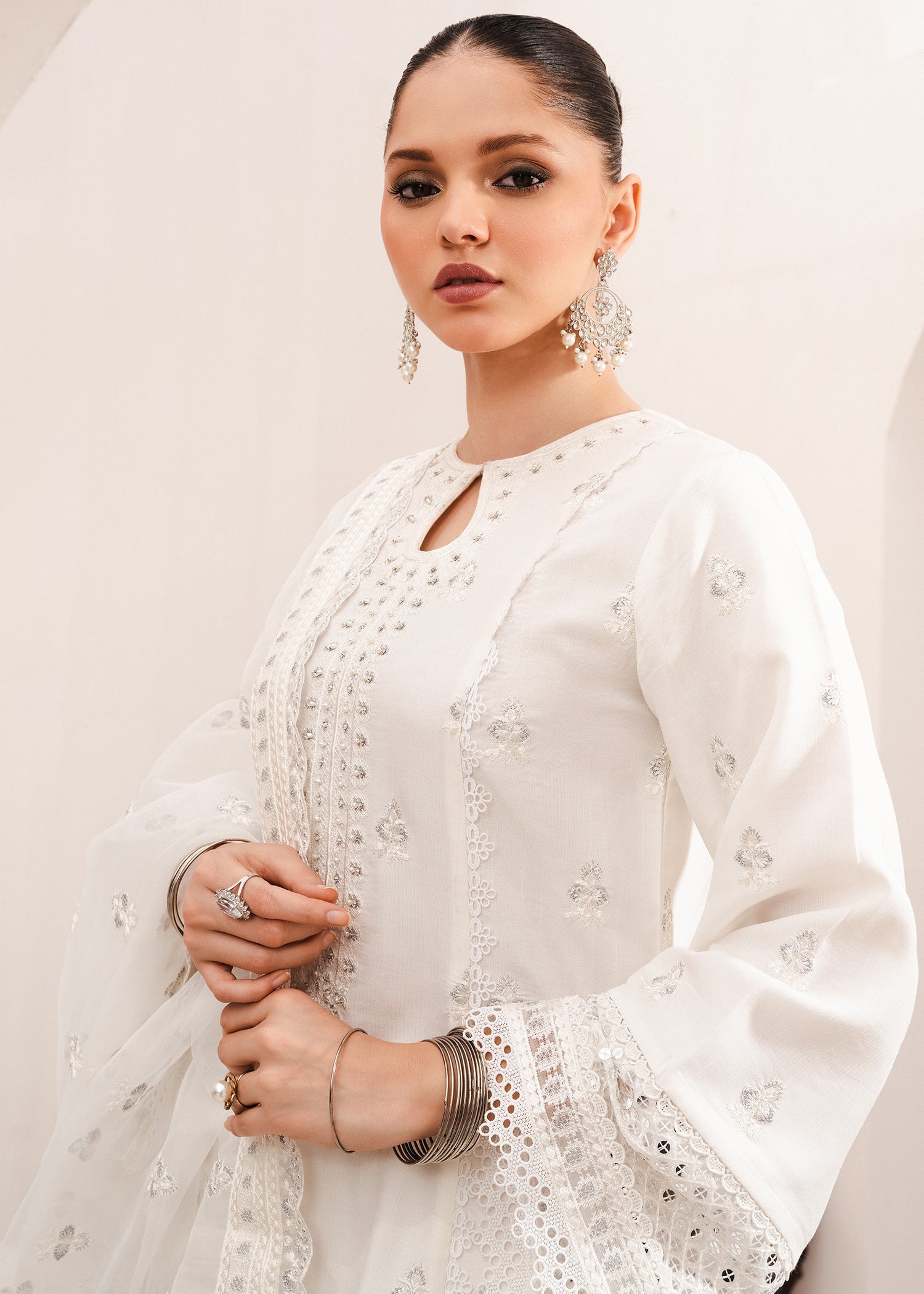 Rang-e-Haya Jugnu (White) Women 4pcs