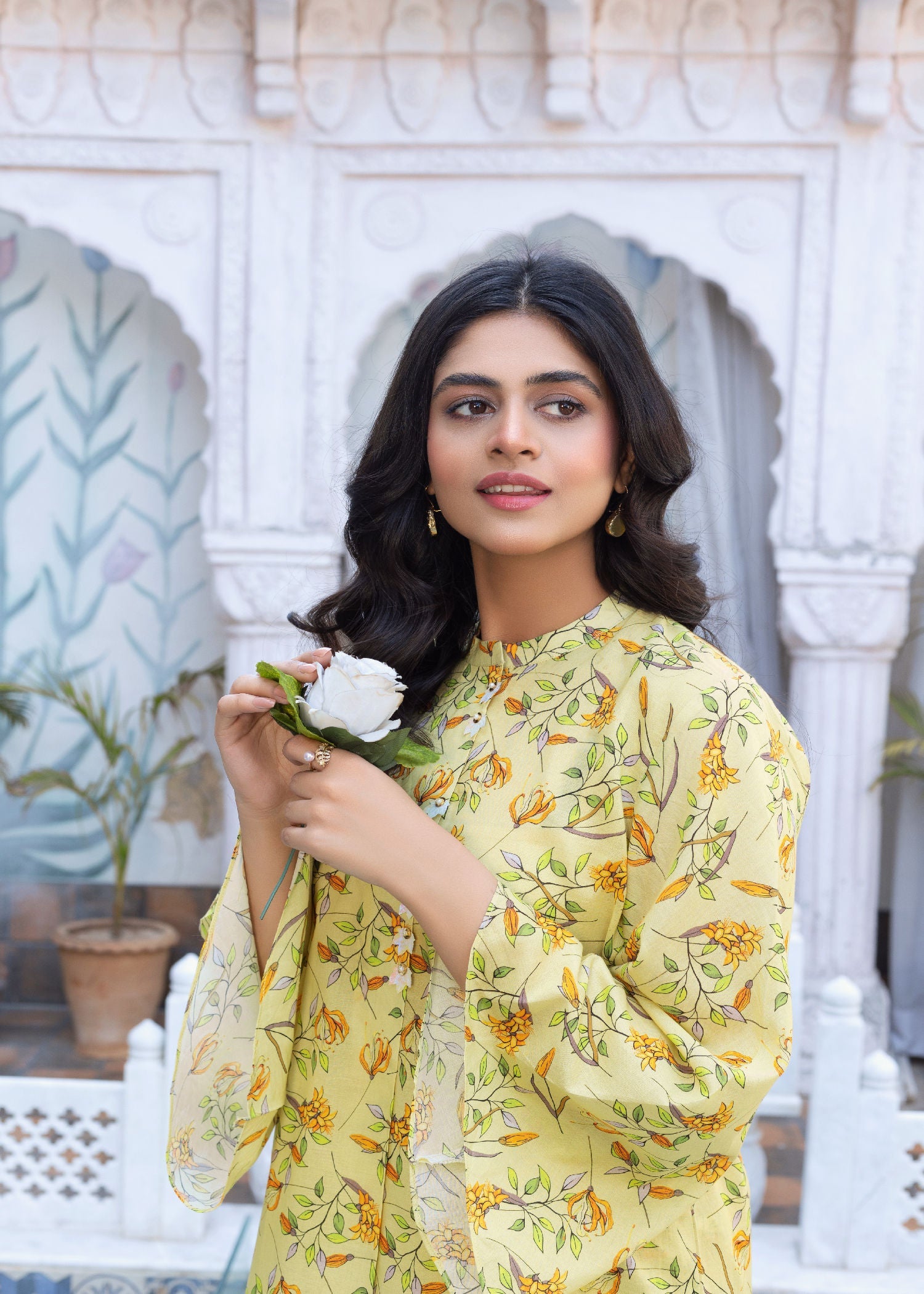 Zarsah Yellow Printed Suit ZSS 1003 Women 2pcs