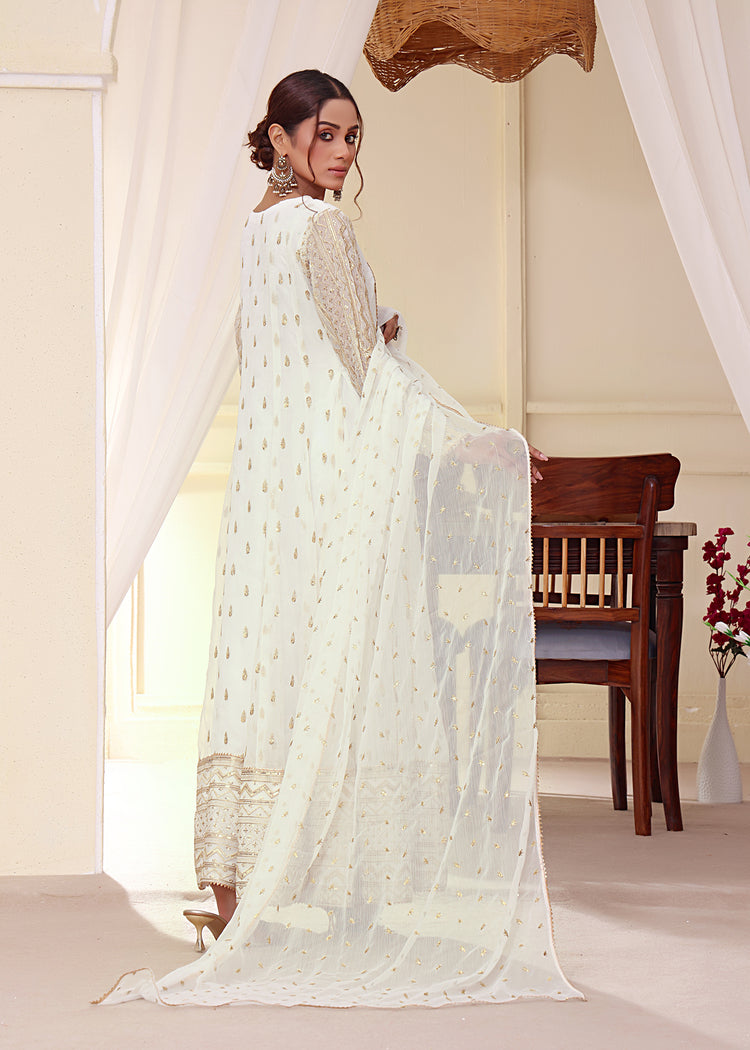 Alsiyab Bahaar White Women 3pcs