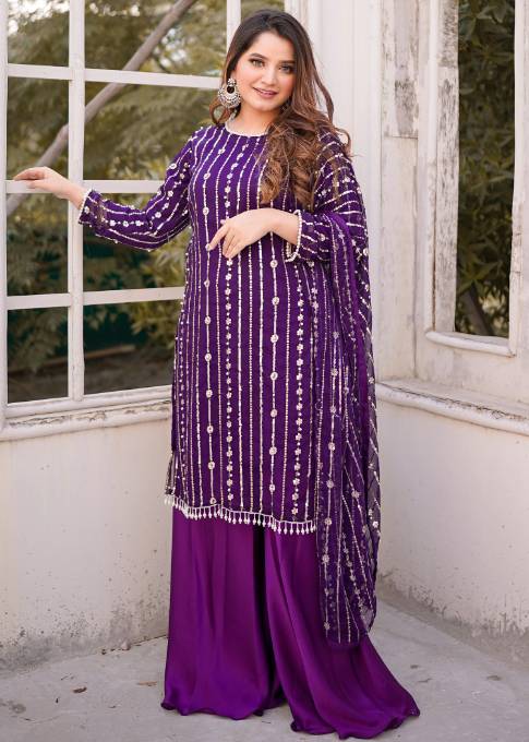Rangoon Clothing Taabir Purple Women 3pcs