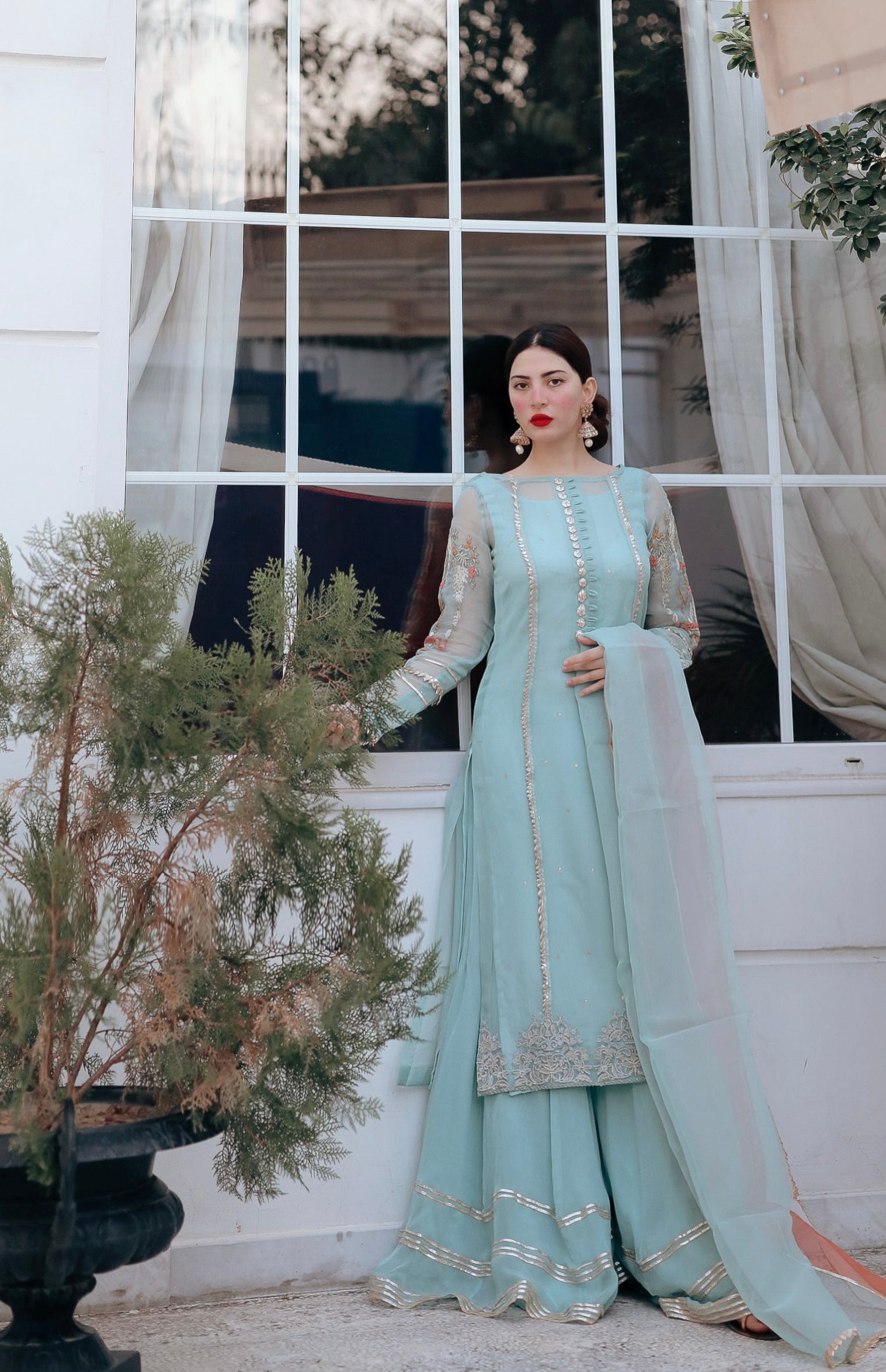 Hem Lotus Outfit Ice blue Women 4pcs