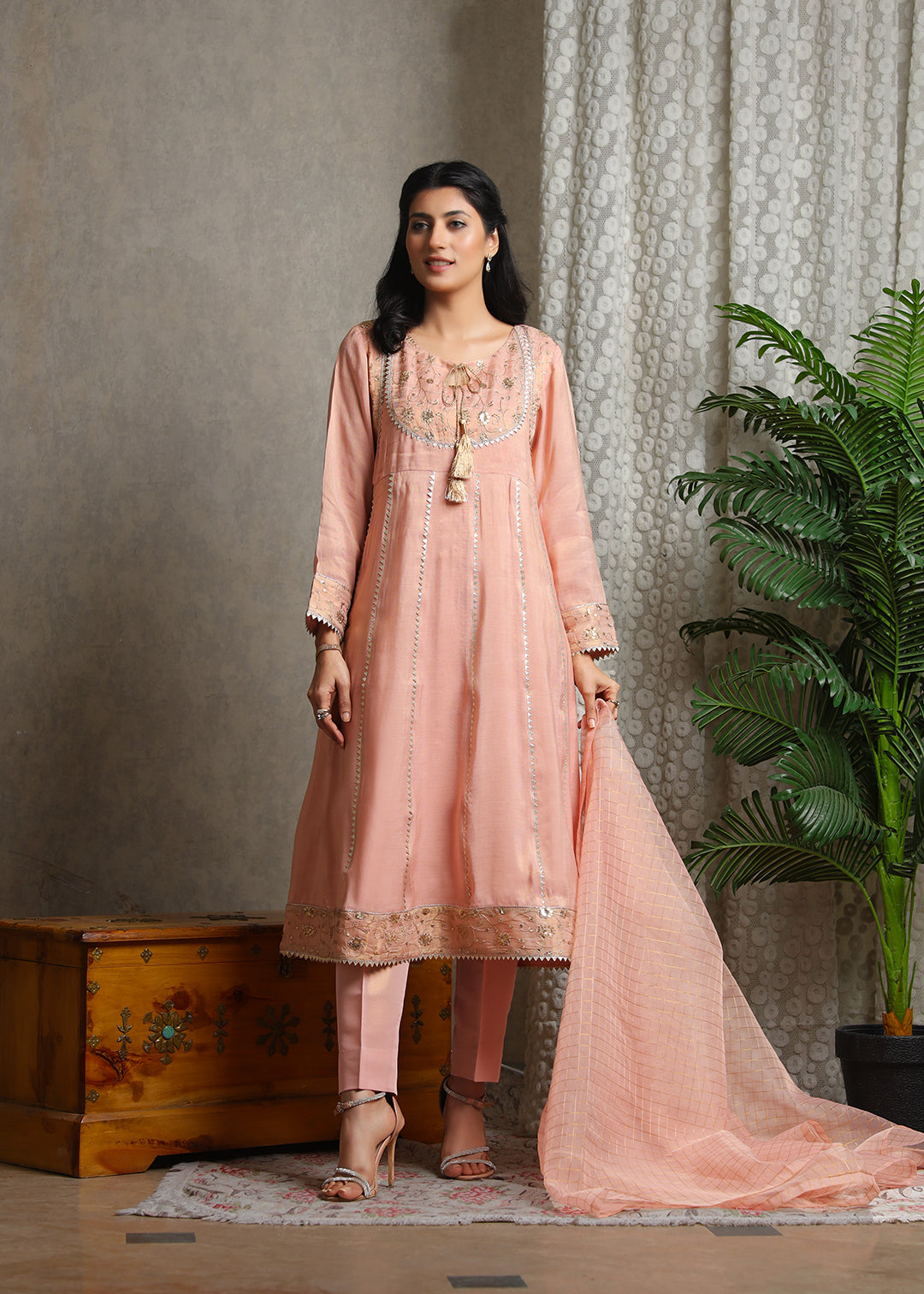 Eraj Hussain Glaring Gems Coral Pink Women 4pcs