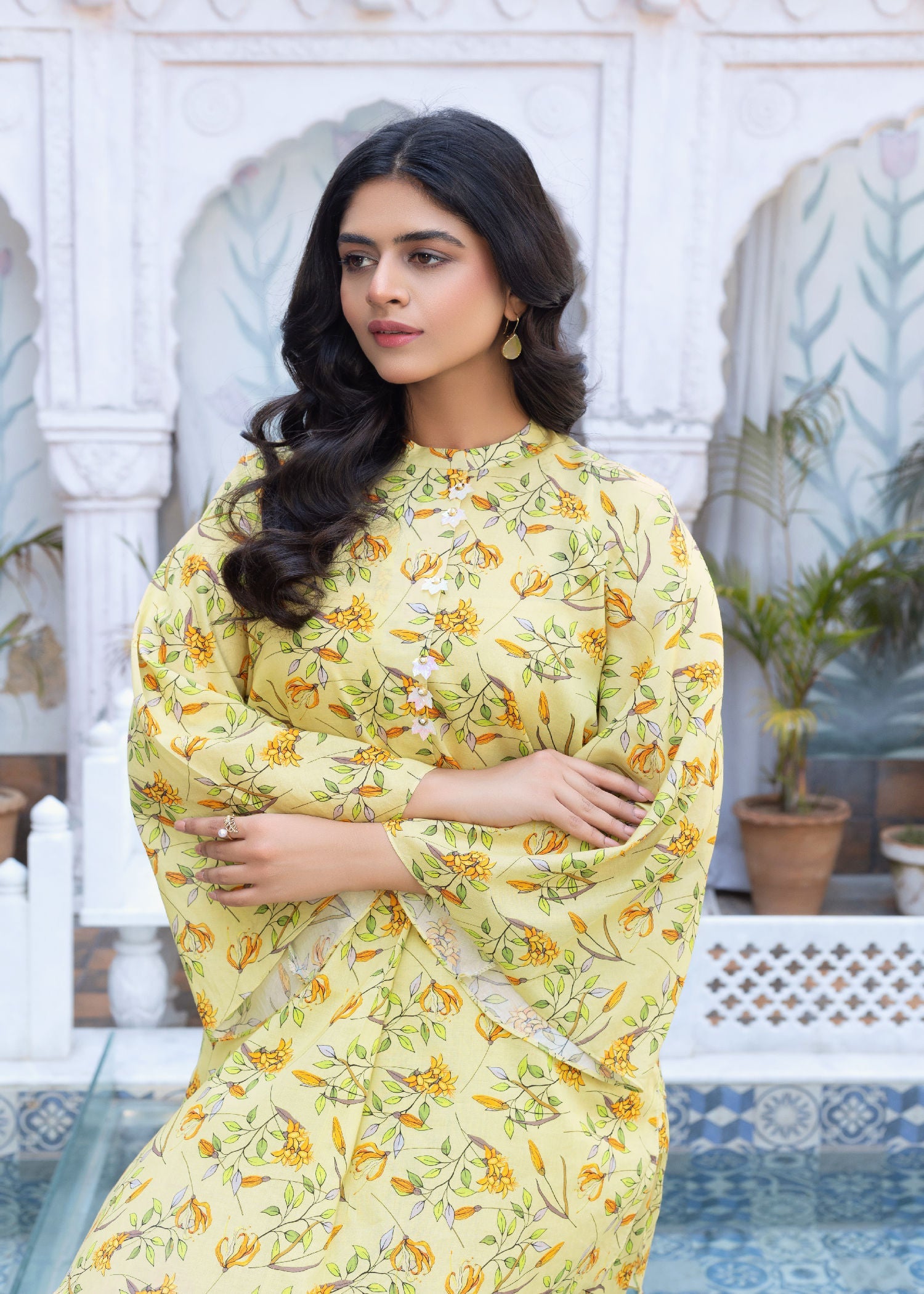 Zarsah Yellow Printed Suit ZSS 1003 Women 2pcs