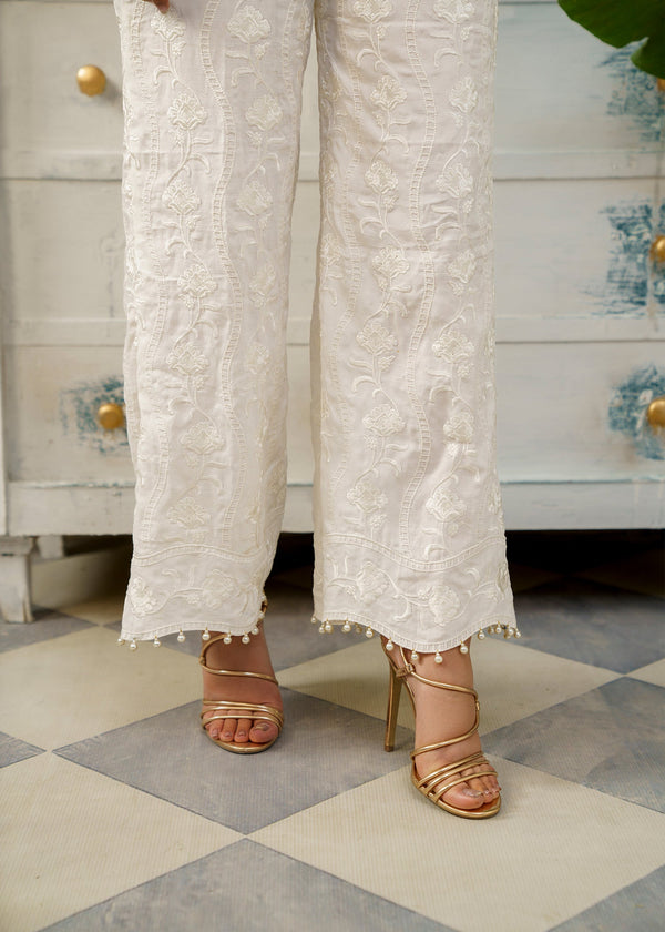 Rj’s Pret WAVY FULLY EMBROIDERED PLAZO |NEO| RJS PRET Women 1pcs