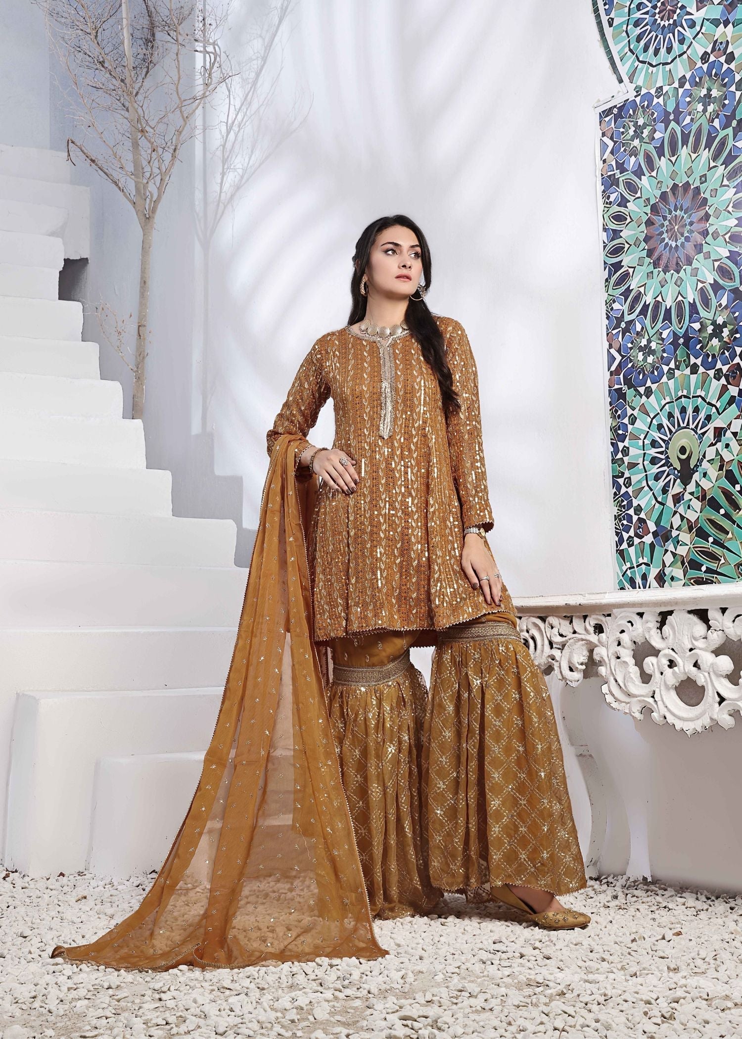 Ayesha Closet Preshy Gul Mustard Women 3pcs