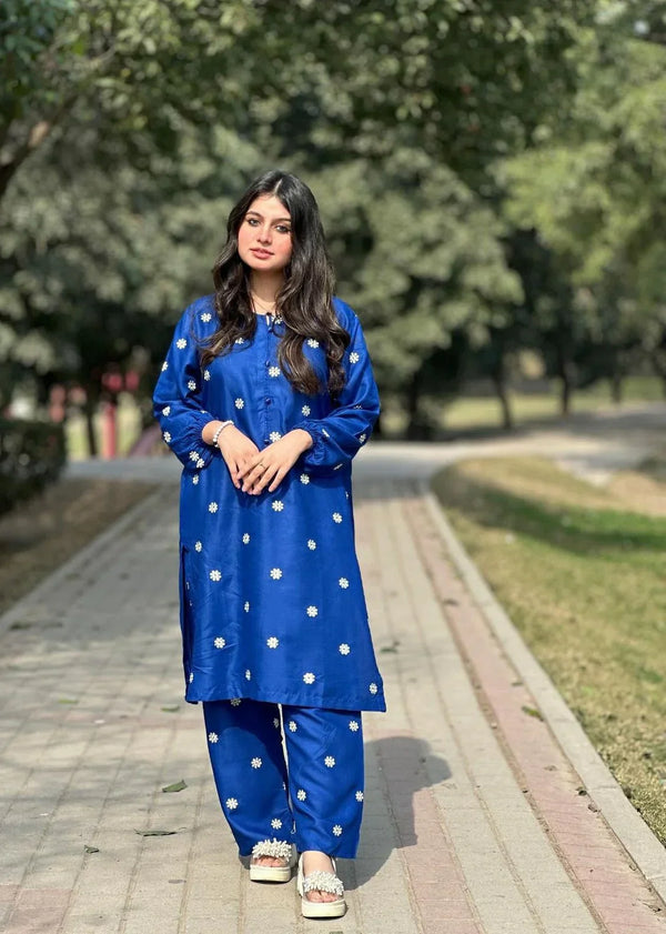 Sajfi Closet Dove Embroidered Stitched Suit for Women Women 2pcs