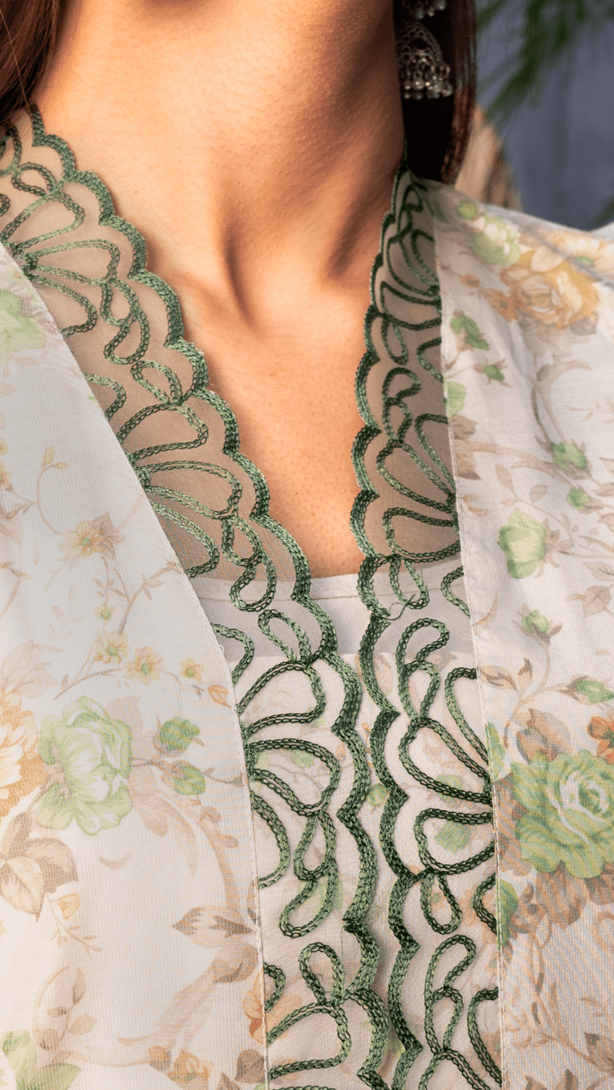 Naaz Couture Green Printed Raw Silk Suit Women 3pcs