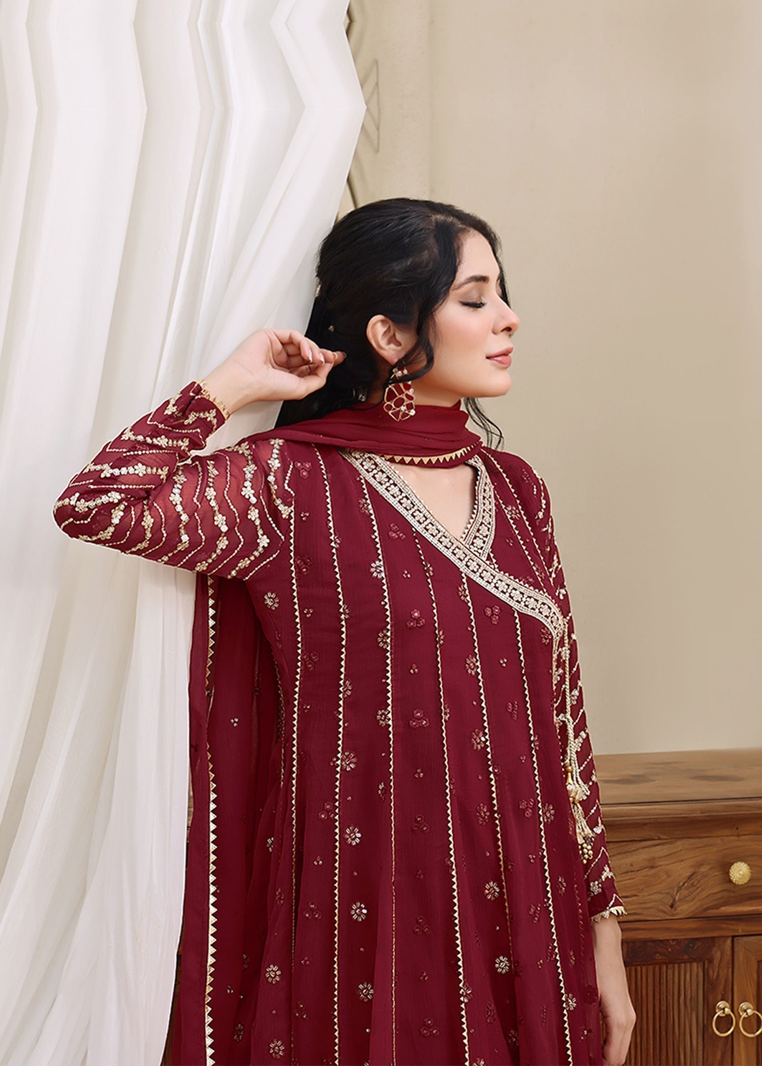 Abaan Zohan NAYAAB Maroon Women 4pcs