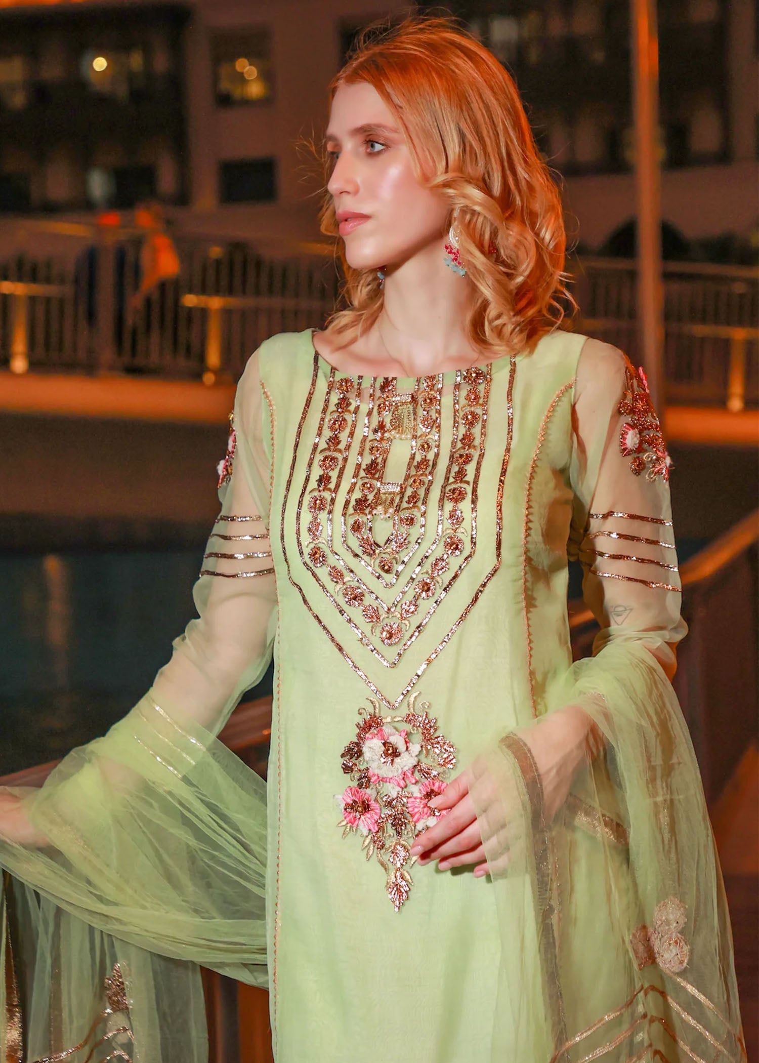 Khuda Baksh Creations M 101 Sea Green Women 4pcs