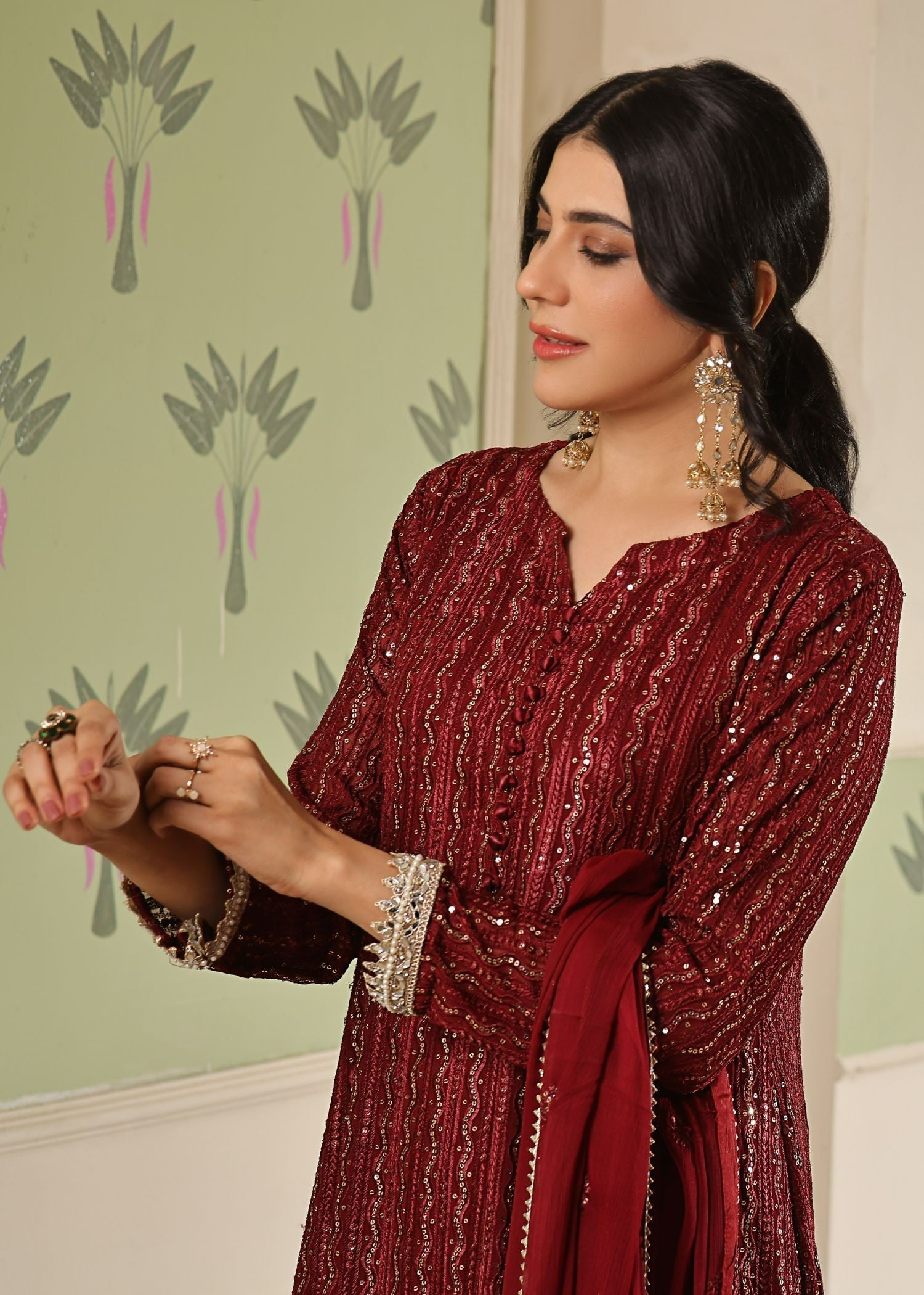 Ayesha Closet Anooshay Gul Blood Moon Women 3pcs