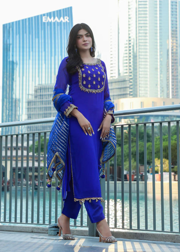 Khuda Baksh Creations Z 278 Blue Women 4pcs