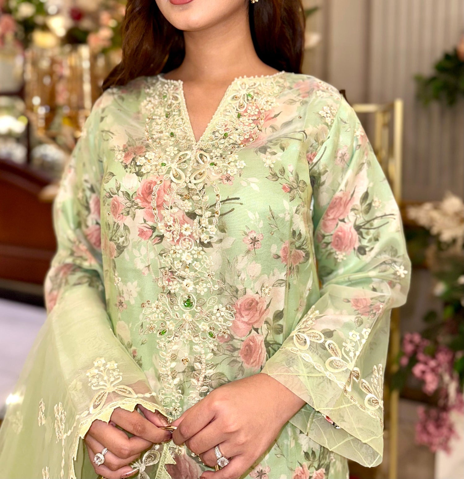 Mishkaat Clothing Elara pistachio Women 4pcs