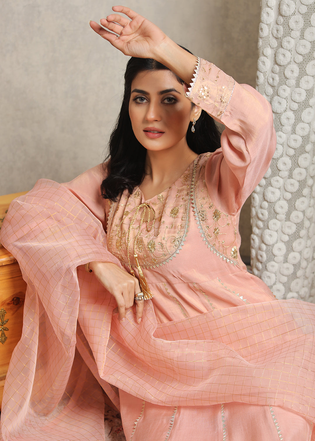 Eraj Hussain Glaring Gems Coral Pink Women 4pcs