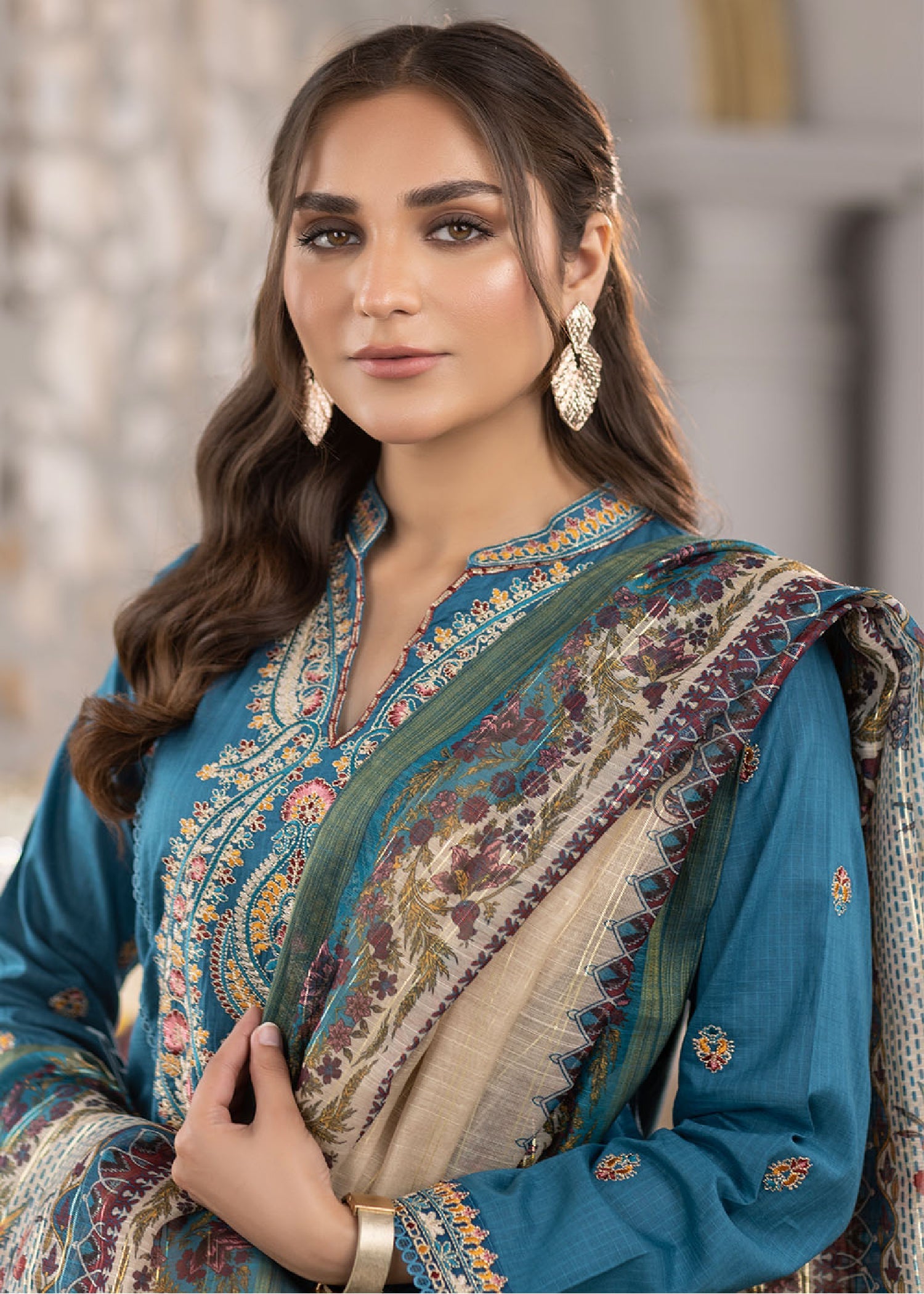 Madame Embroidered Check Lawn Suit 2687 Women 3pcs