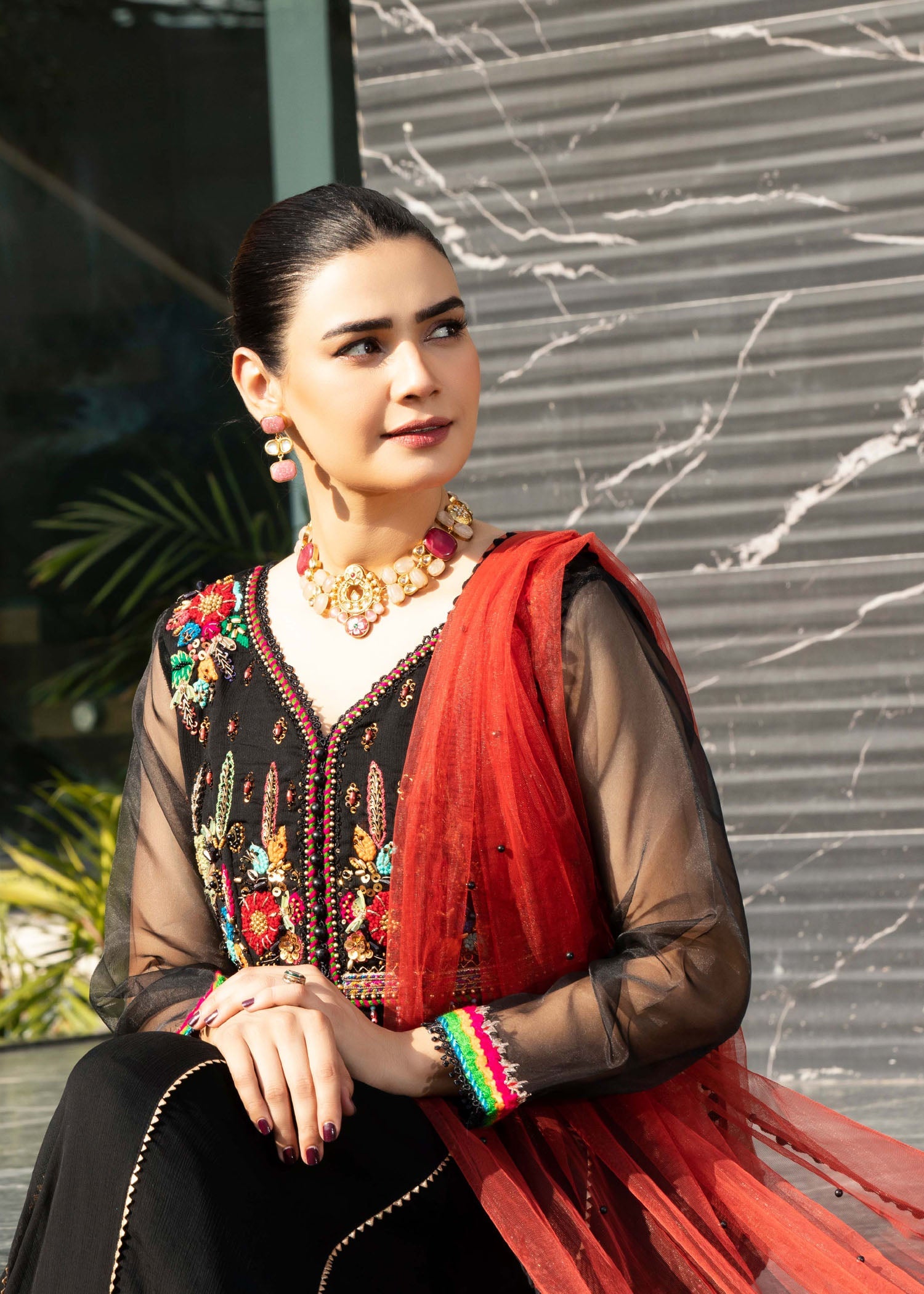 Khuda Baksh Creations Z 284 Black Women 4pcs