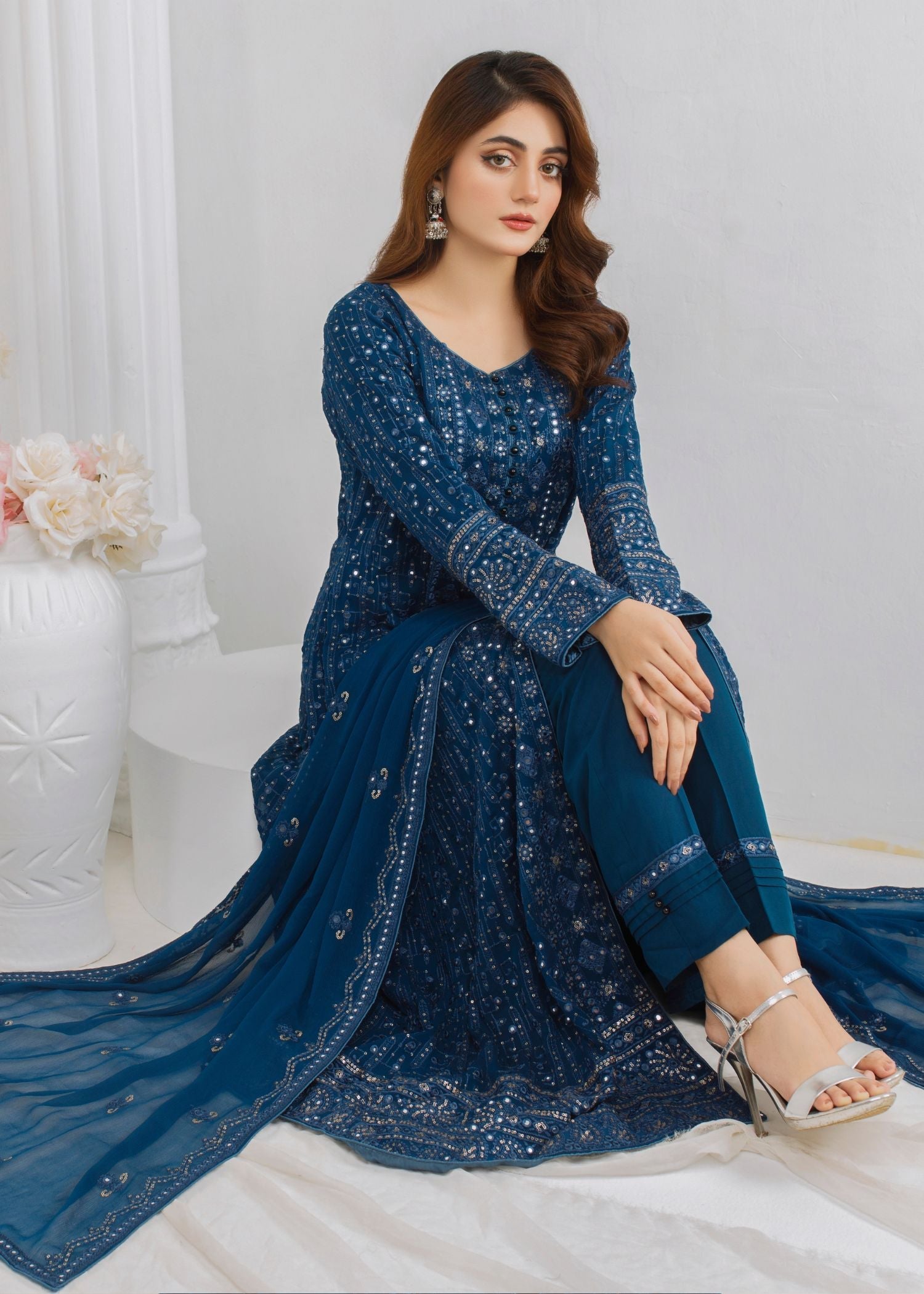 Ayesha Closet Sana Teal Blue Women 3pcs