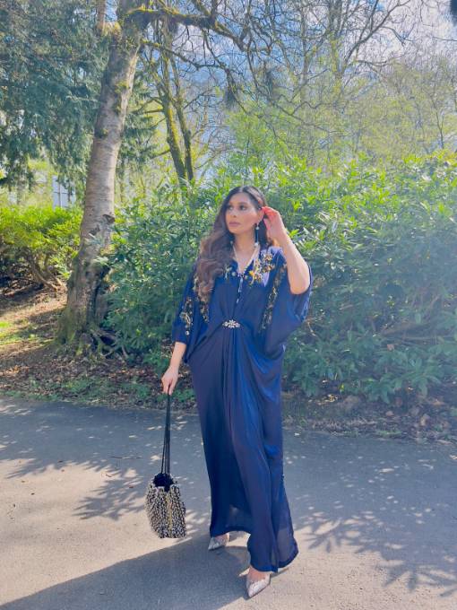 Grandeur By Saima Abaidullah GBSA Blue Kaftan Women 1pcs