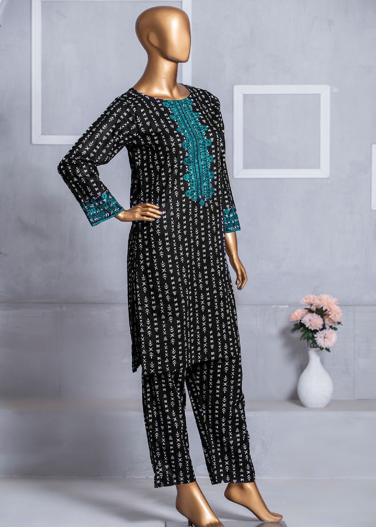 Aks Geo Noir Black Women 2pcs