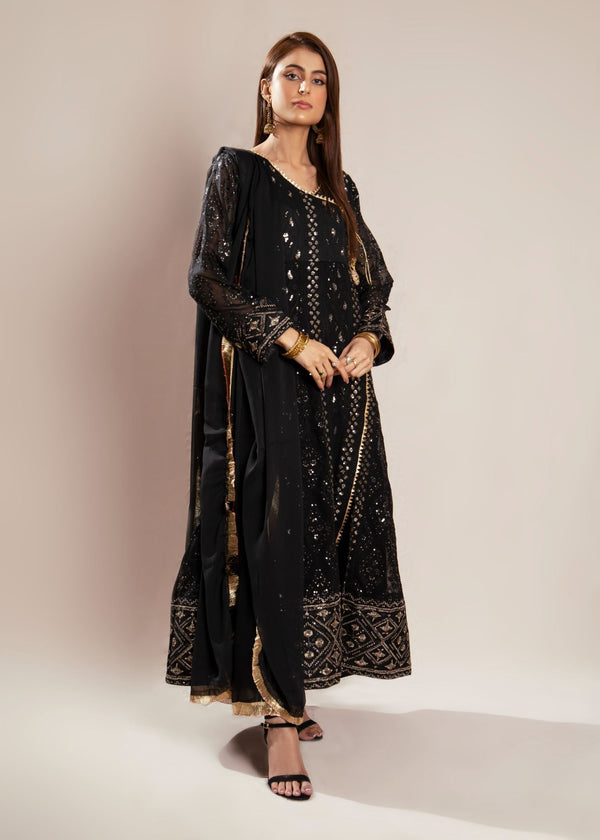 Manahils KURTI 099 MELANIE BLACK Women 3pcs