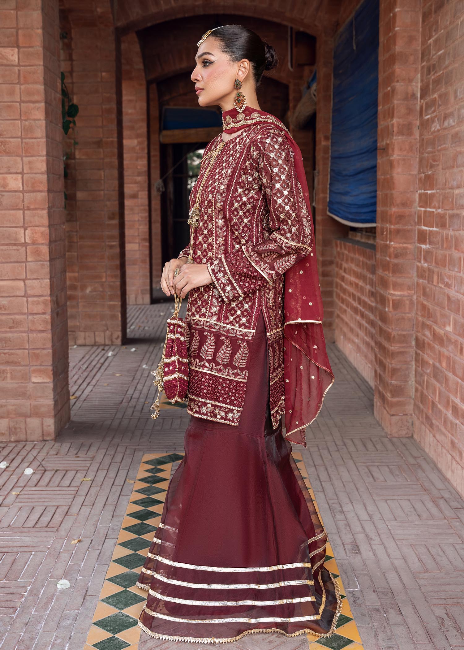 Misl Seriyah Maroon Women 3pcs