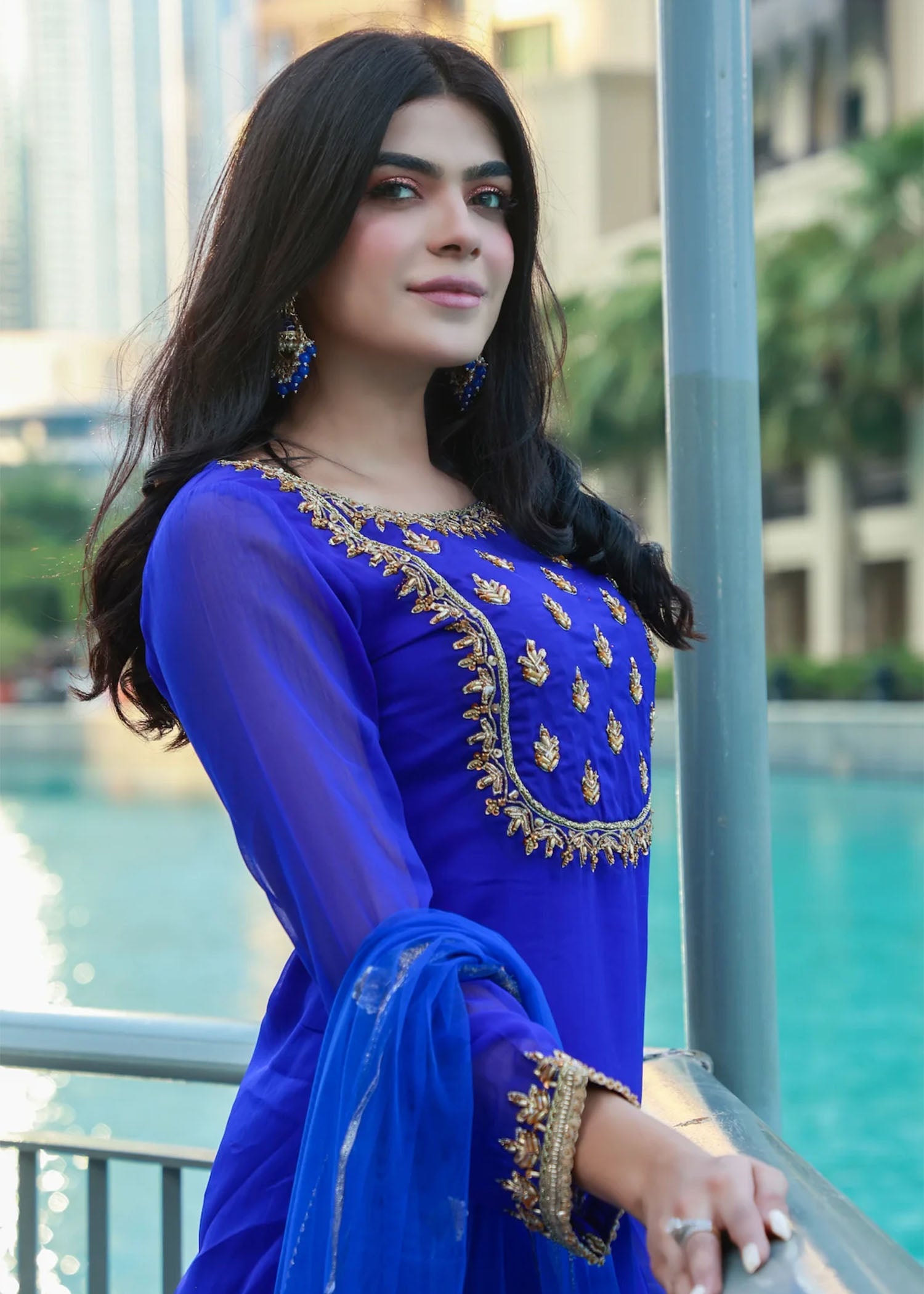 Khuda Baksh Creations Z 278 Blue Women 4pcs