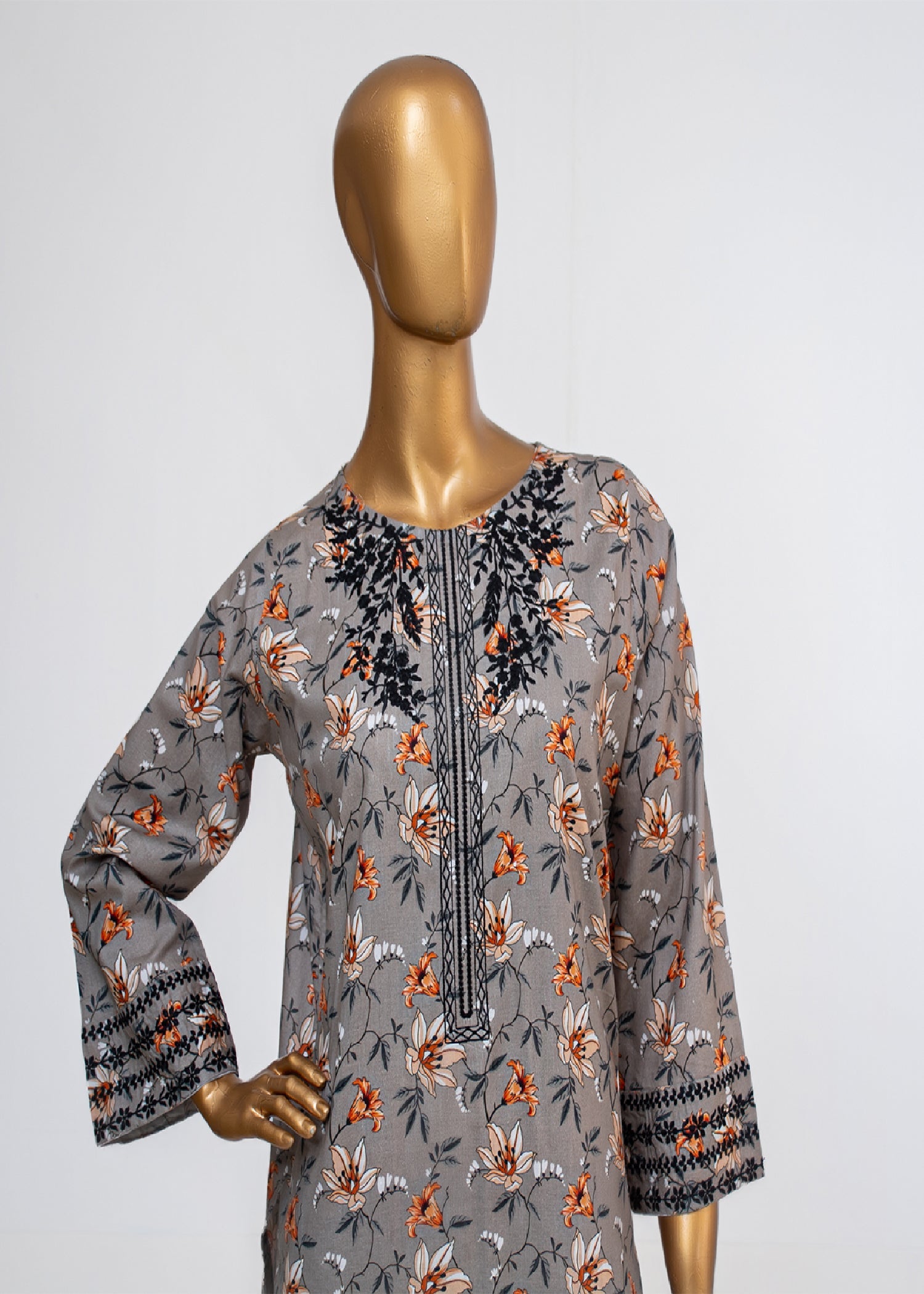 Aks Floral Grey Women 2pcs