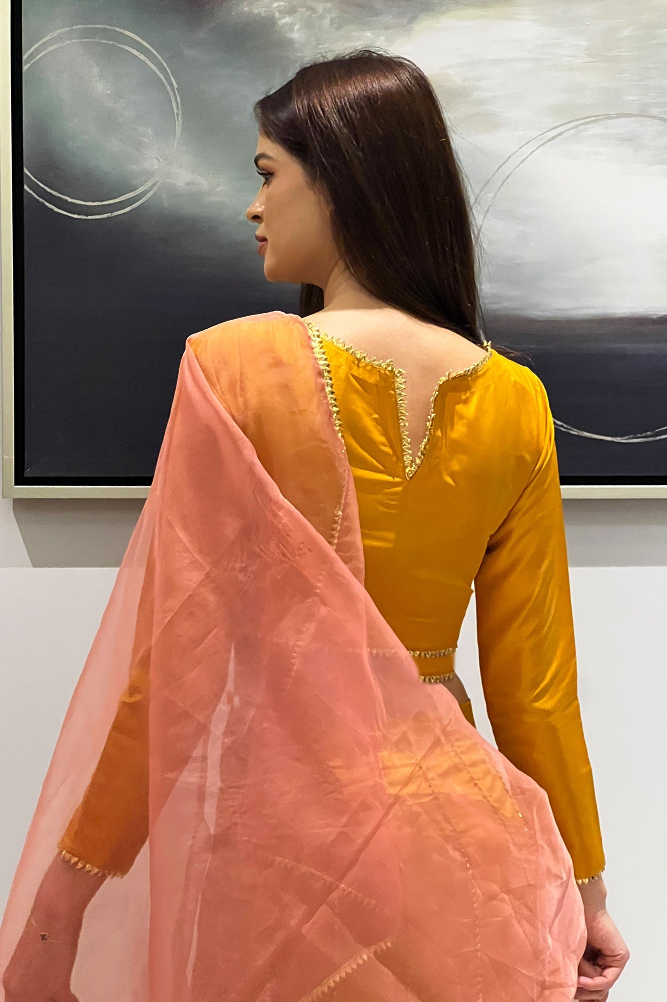 Kanydaro Marigold Gota Ensemble Set Women 3pcs