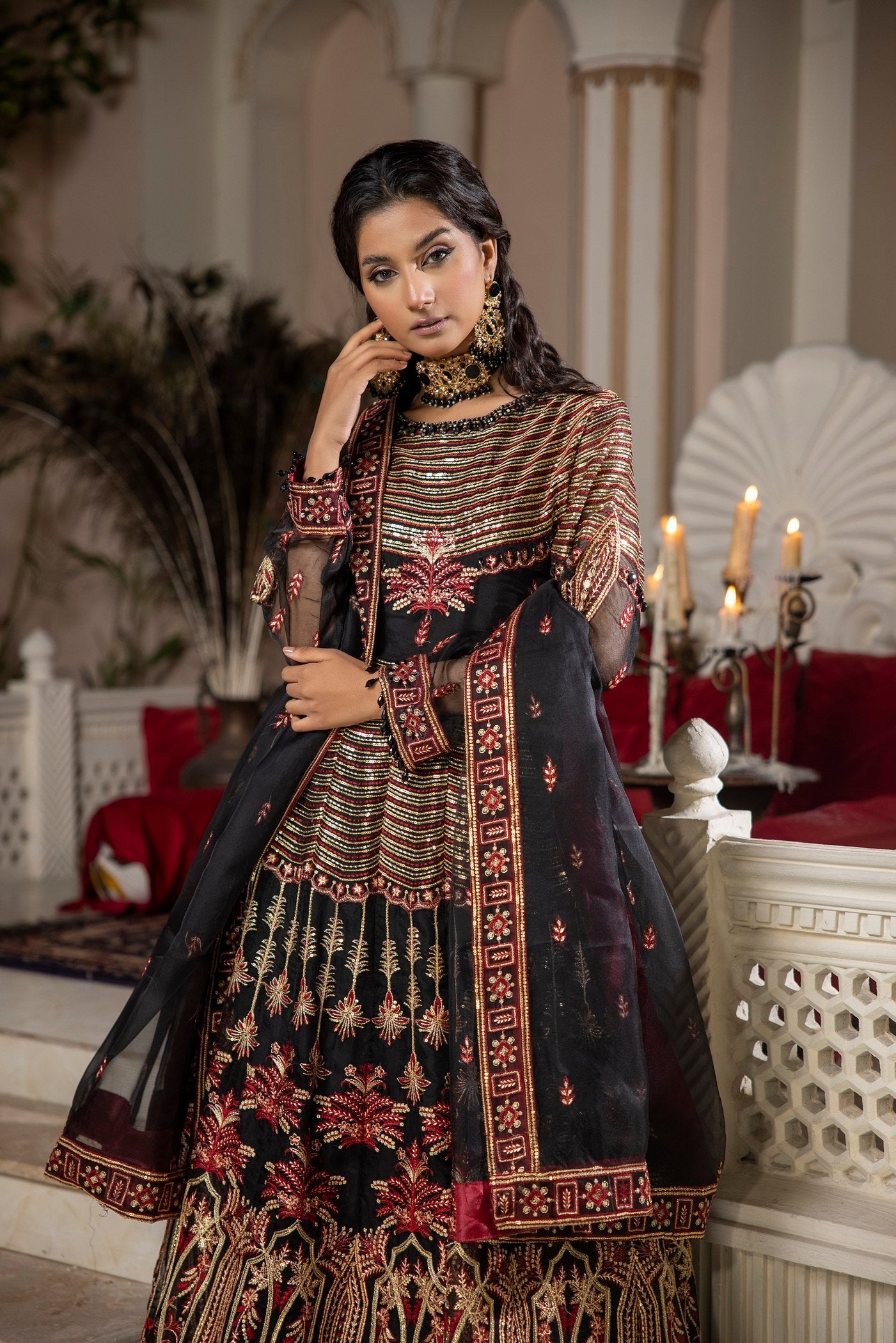 Shahjahan - Feel Royal SJ 23024 Black Maroon Women 3pcs