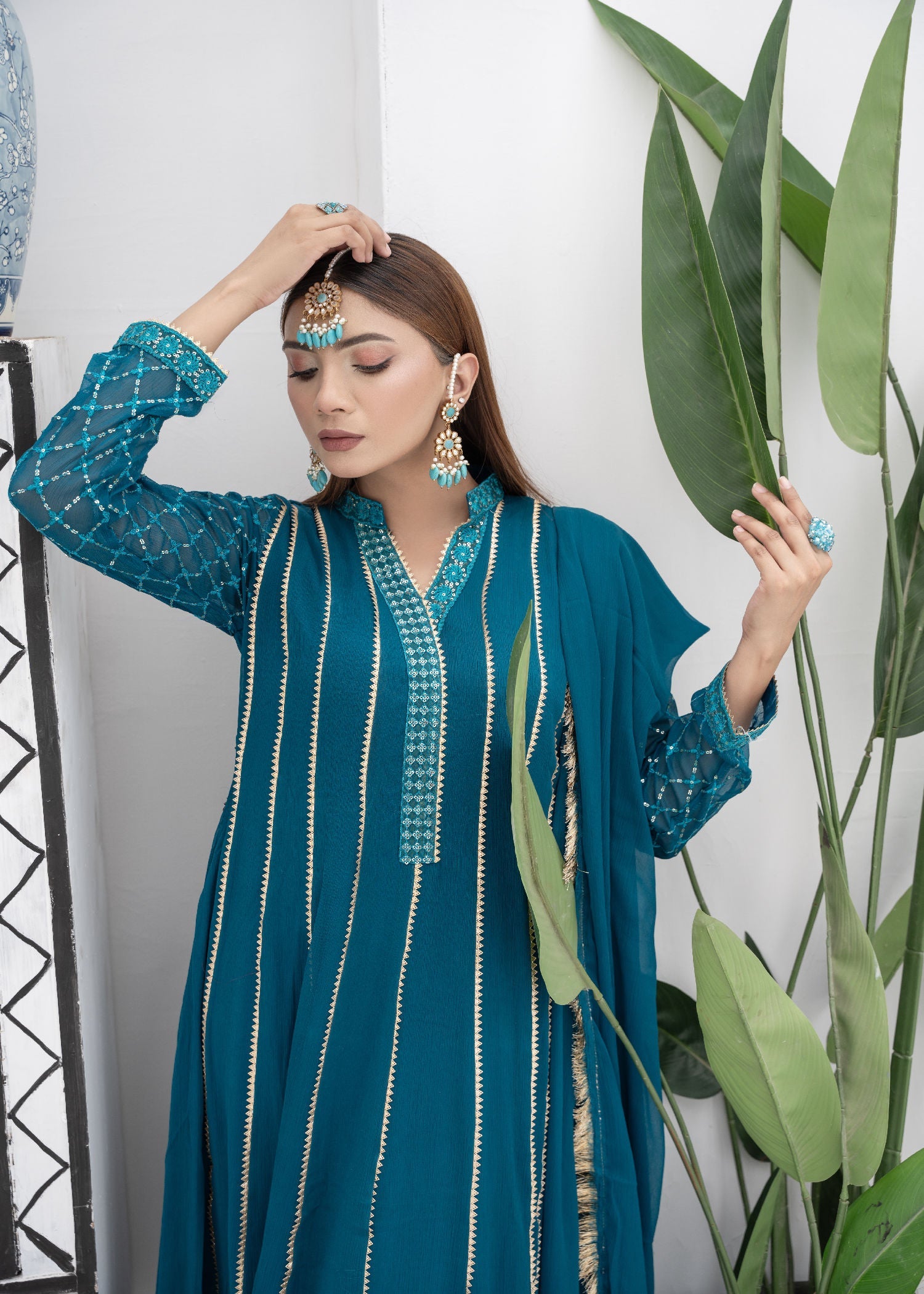 Manahils KURTI 106 TEAL Women 3pcs