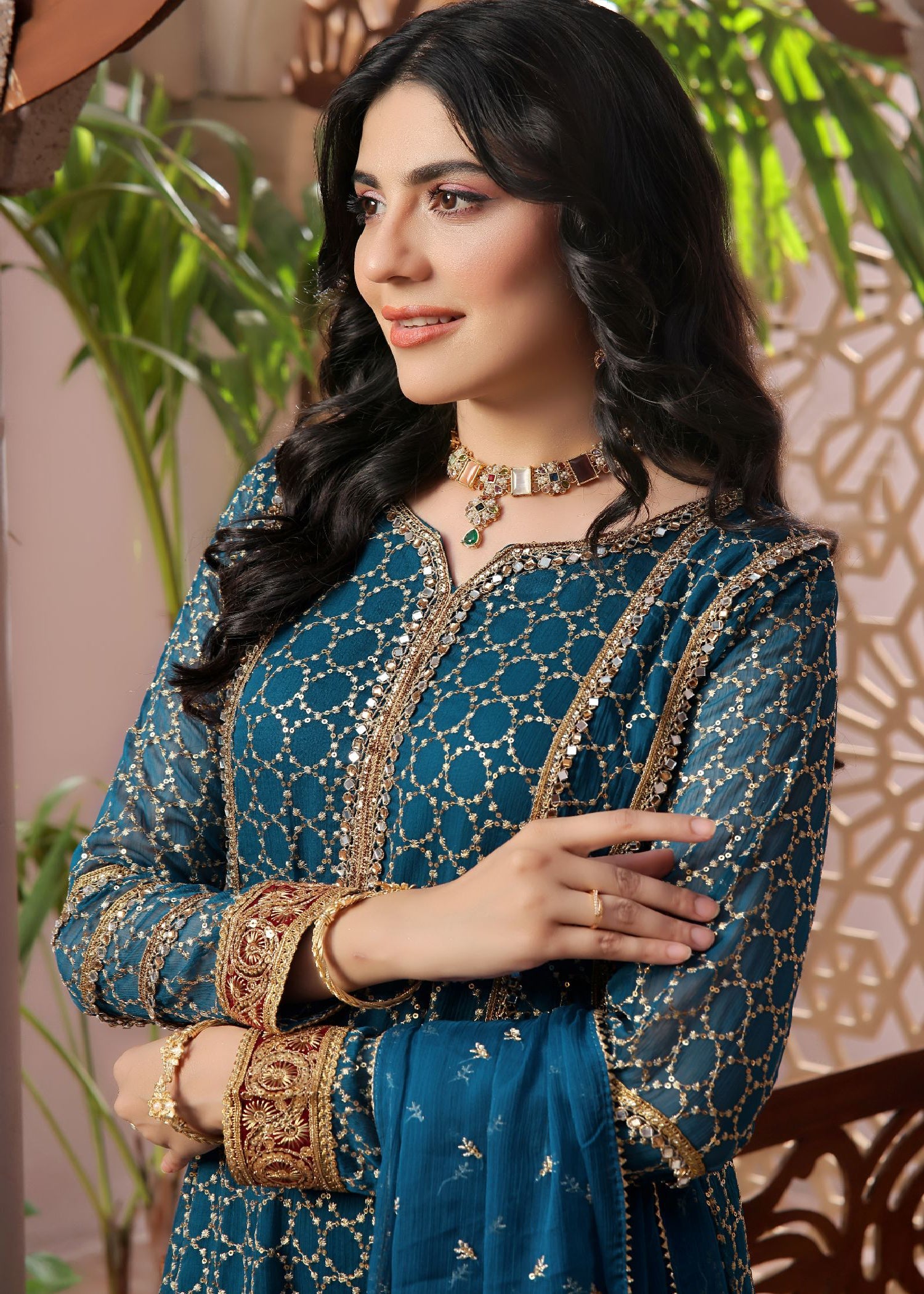 Ayesha Closet Shehzadi Teal Illusion Women 3pcs