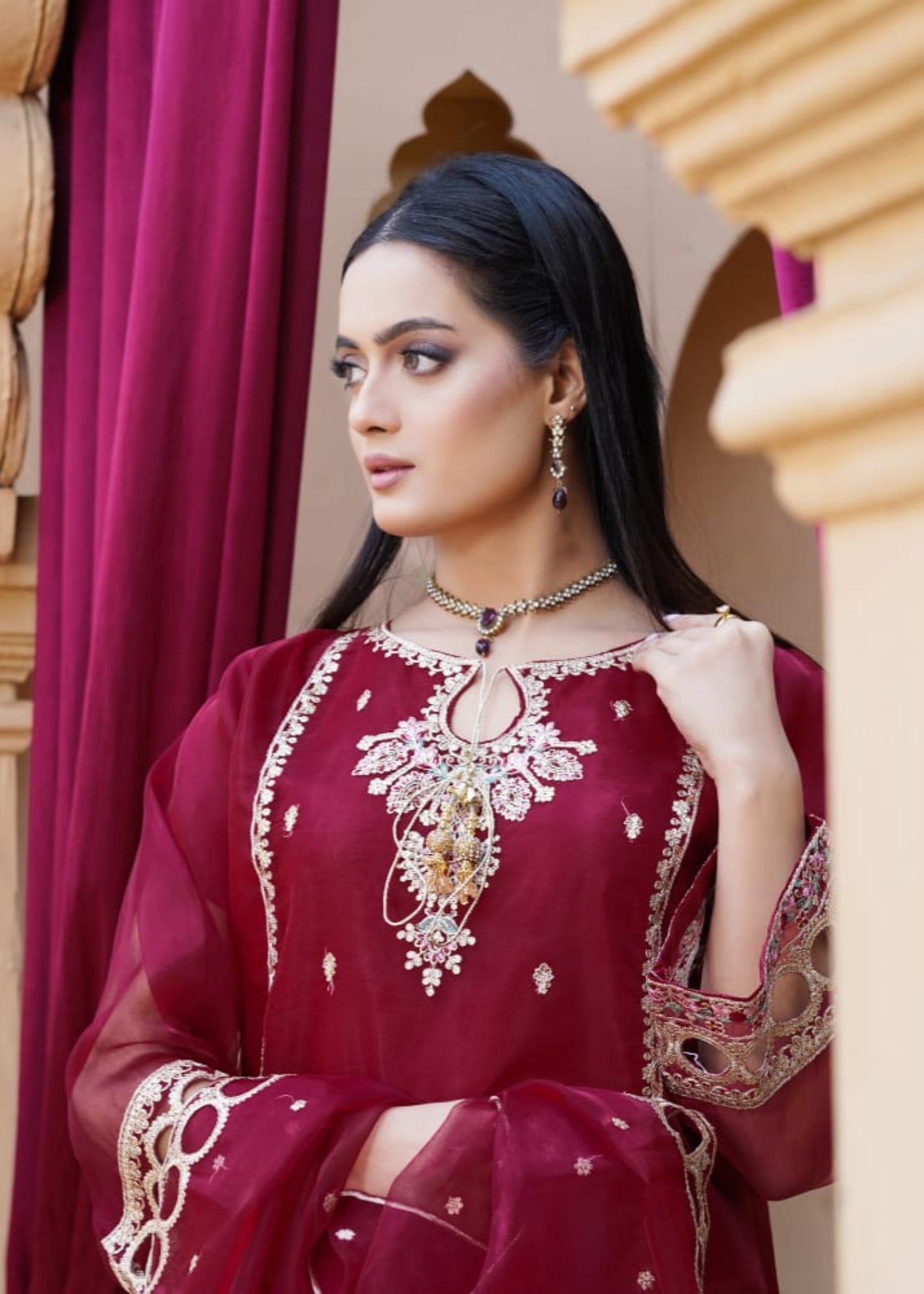 Shefoze Clothing Meer Chiffon emb Women 3pcs