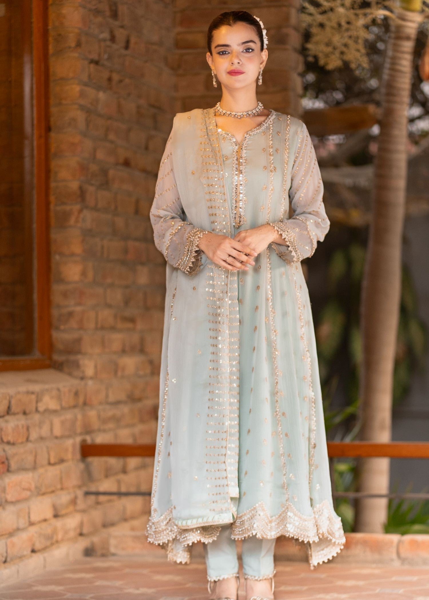 Al-Harir Apparel Gulaal Powder Blue Women 3pcs