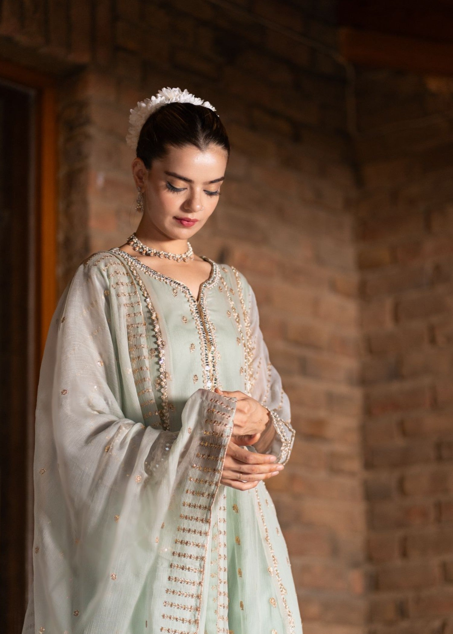 Al-Harir Apparel Gulaal Powder Blue Women 3pcs