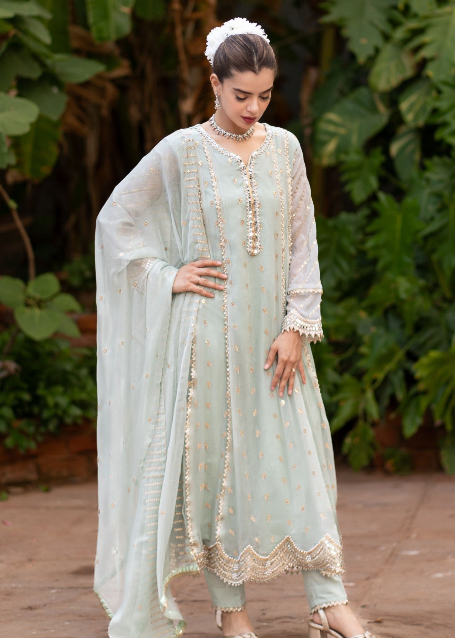 Al-Harir Apparel Gulaal Powder Blue Women 3pcs