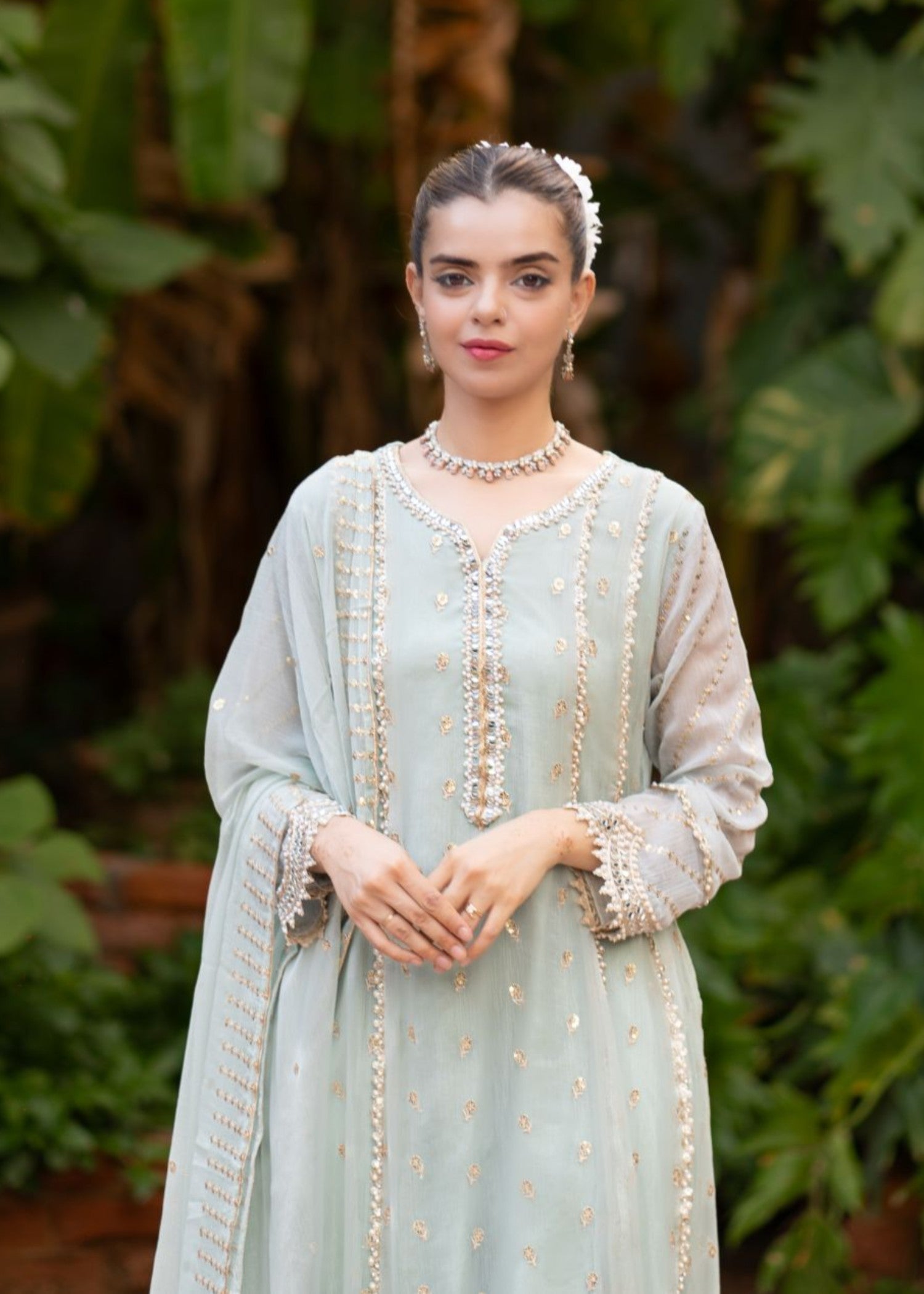 Al-Harir Apparel Gulaal Powder Blue Women 3pcs