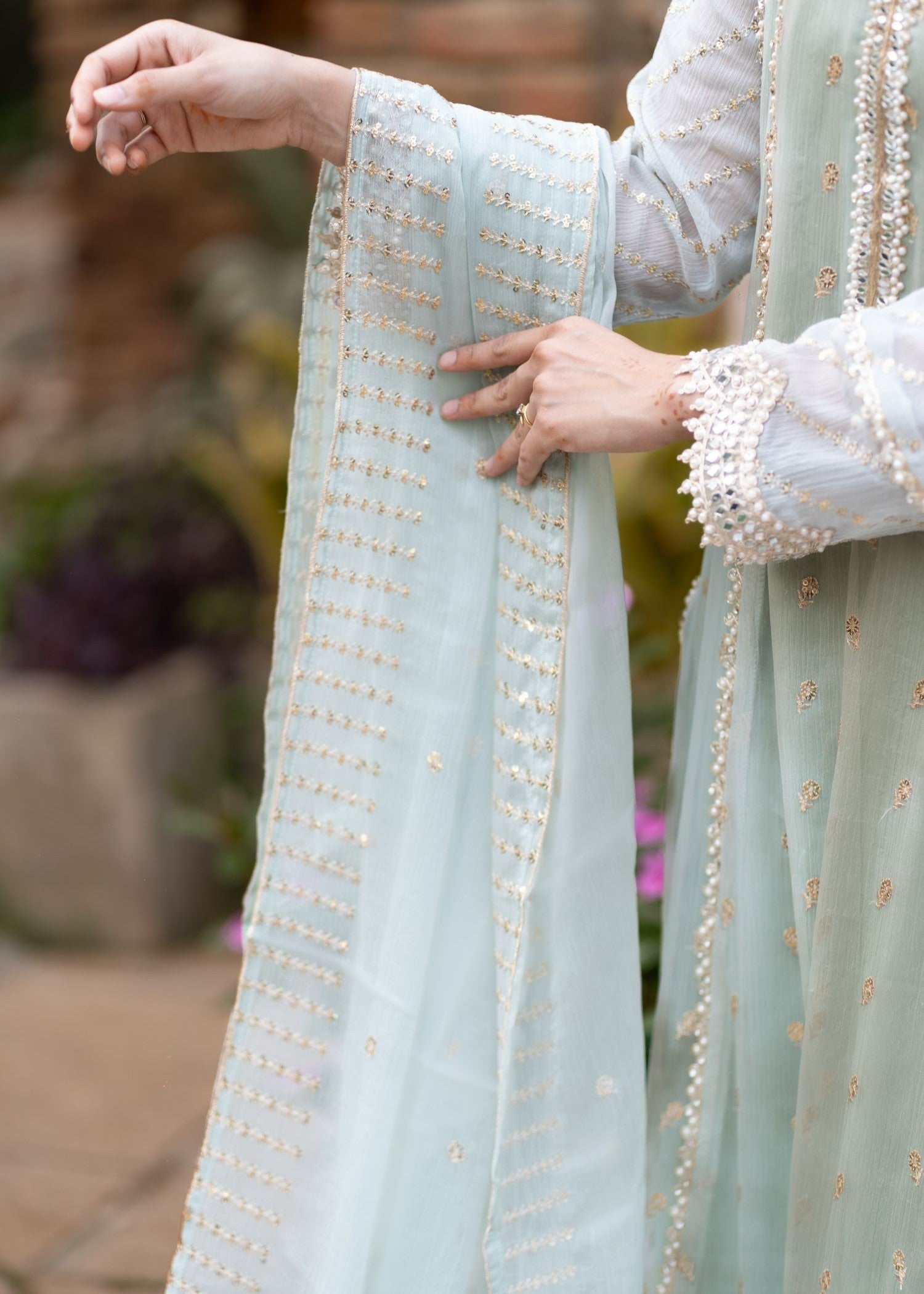 Al-Harir Apparel Gulaal Powder Blue Women 3pcs