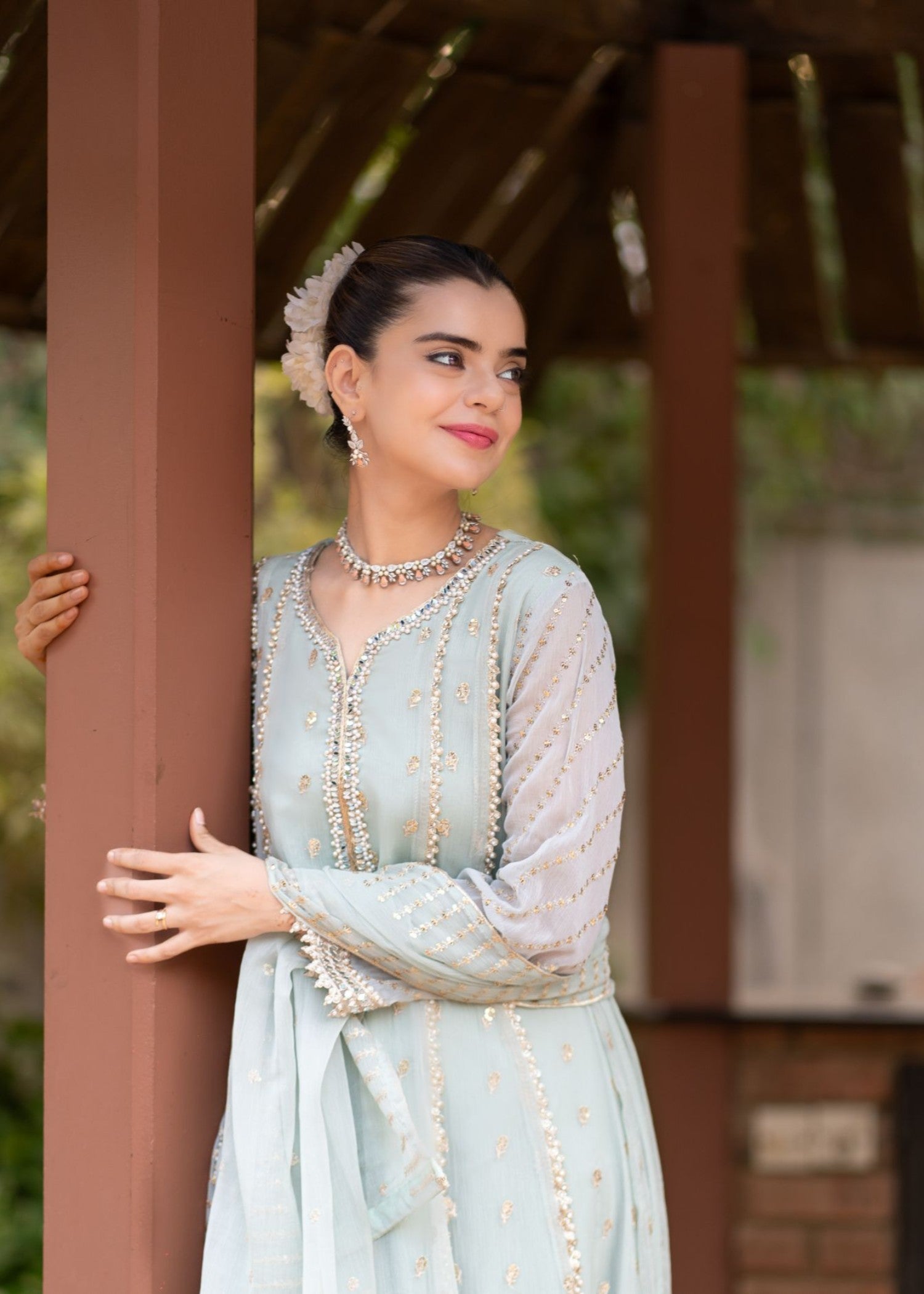 Al-Harir Apparel Gulaal Powder Blue Women 3pcs